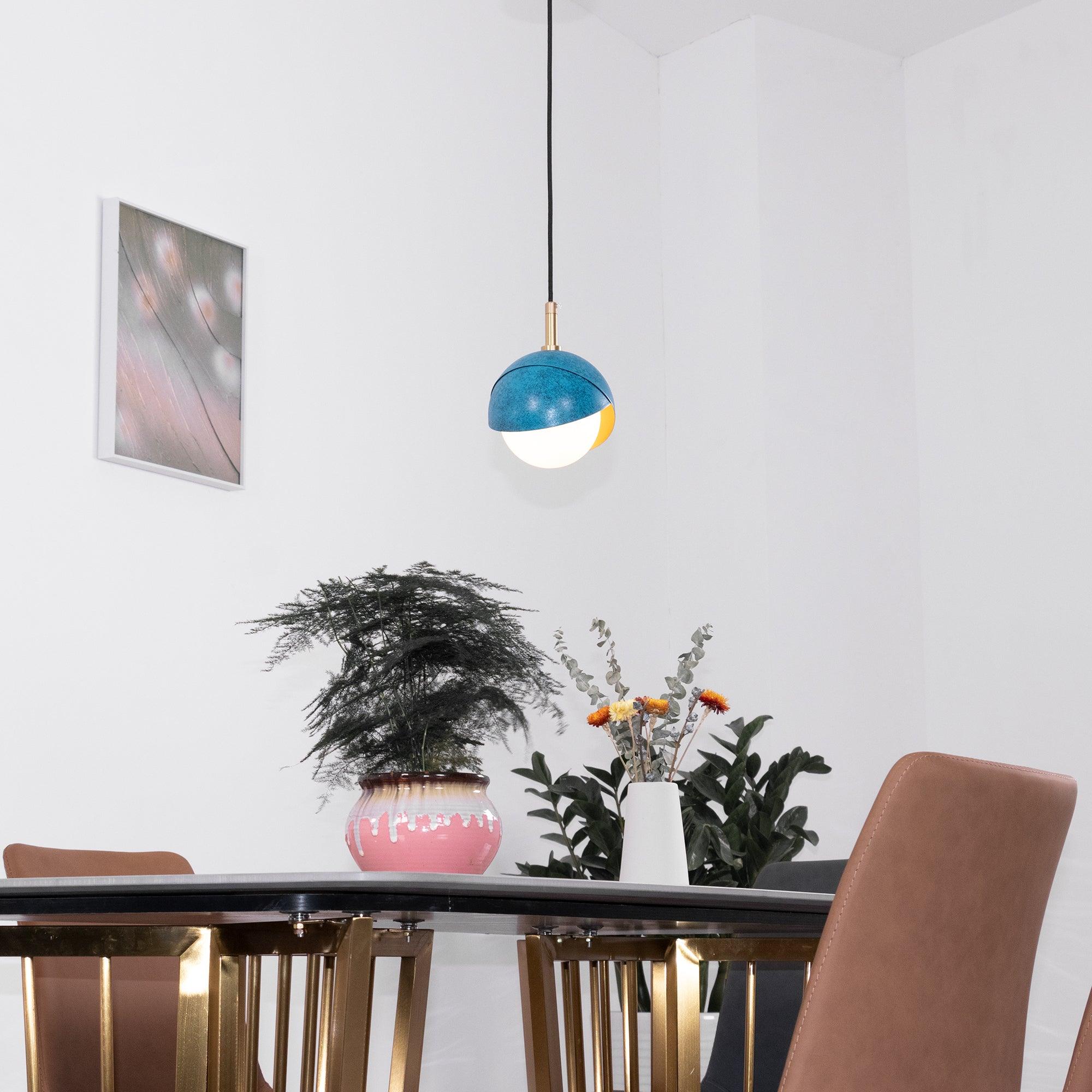 Jynara Pendant Lamp Brass Nested Opal Globe Modern-Neutral Decor