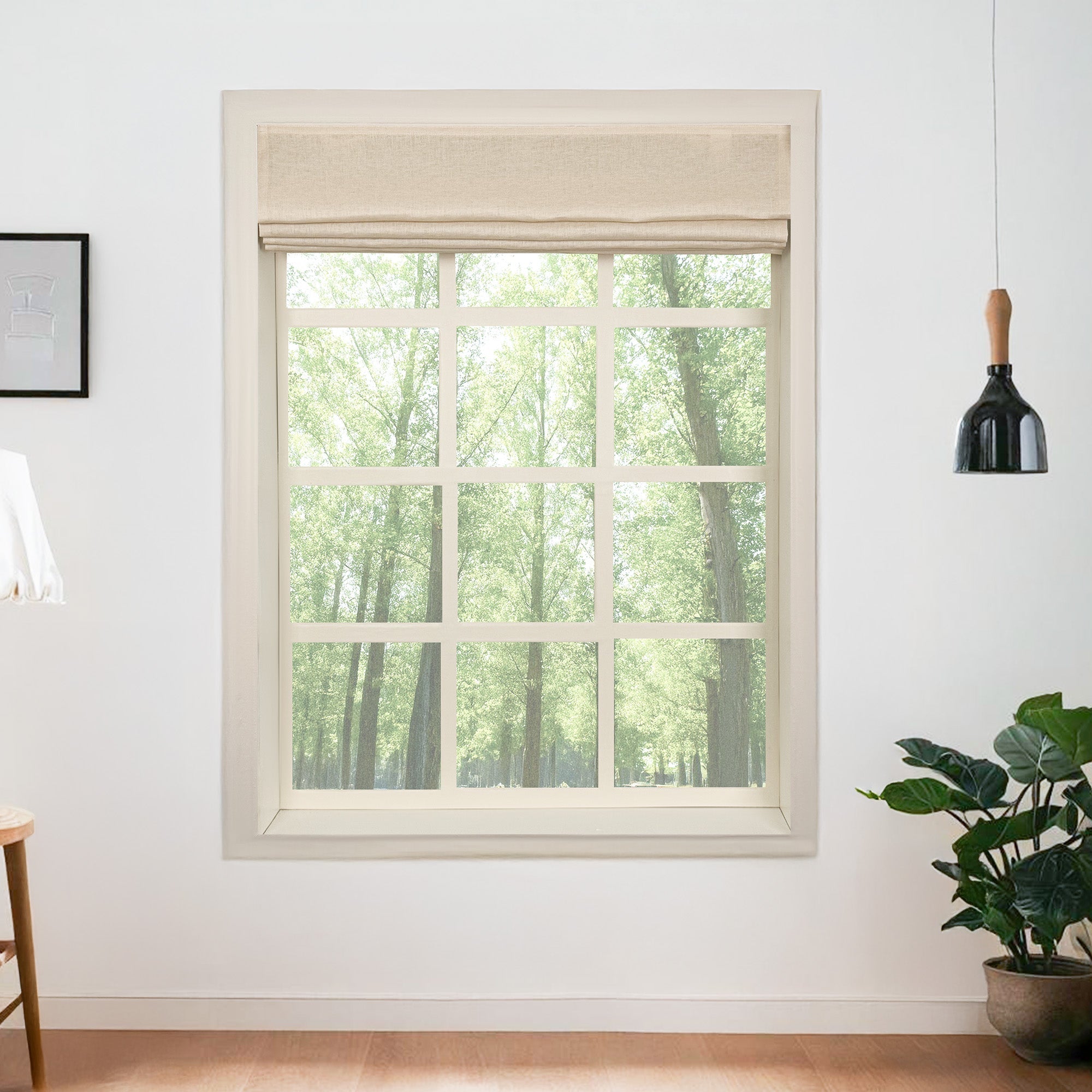 Belgian Flax Linen Roman Shades & Blinds-Neutral Decor