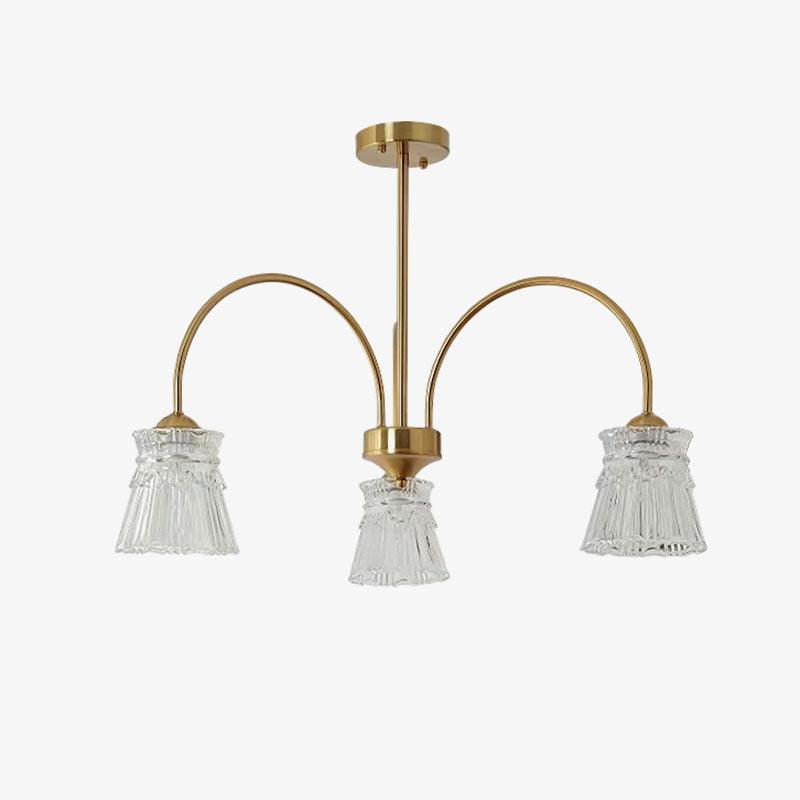 Rostor Chandelier Crystal Glass Gold Midcentury-Neutral Decor