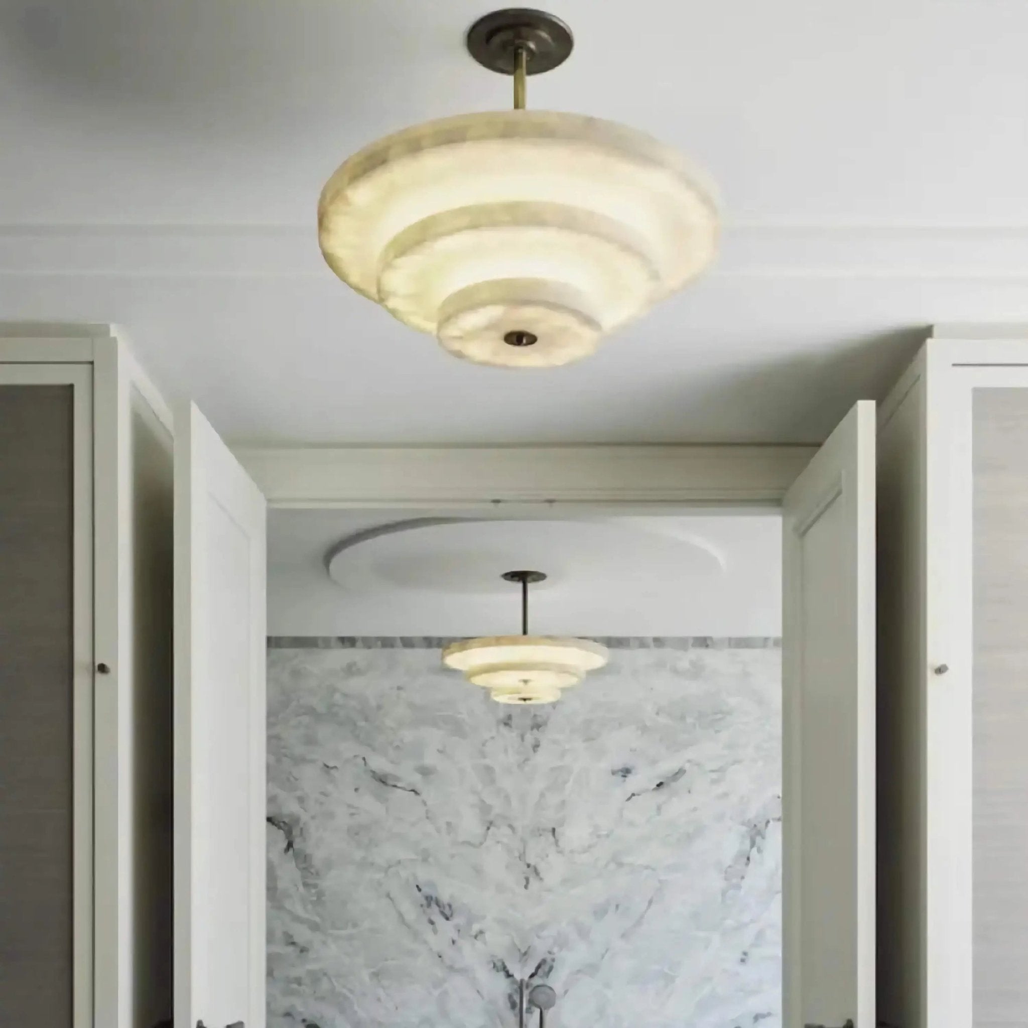 Liora Minimalist Alabaster Pendant Light-Neutral Decor