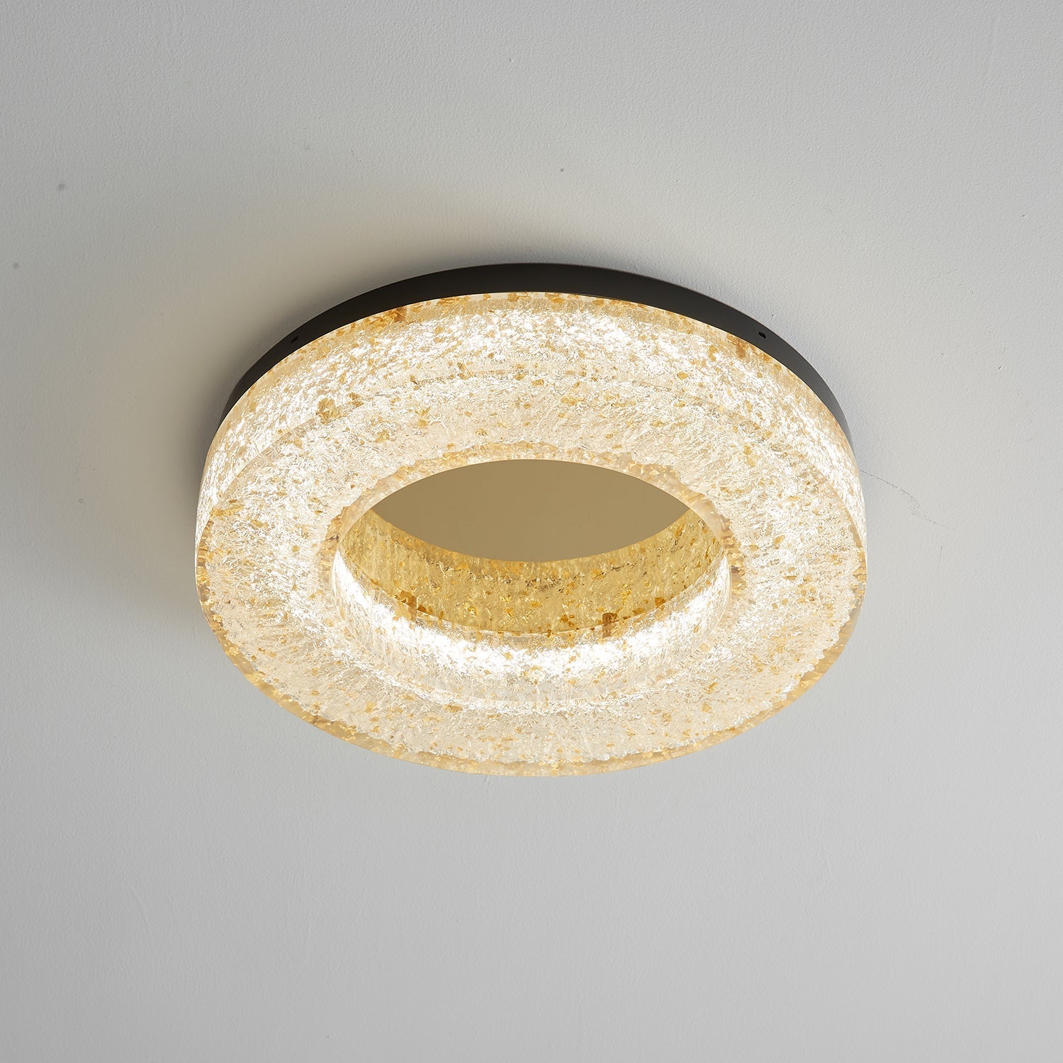 Dovira Ice Crack Circle Resin Ceiling Lamp-Neutral Decor