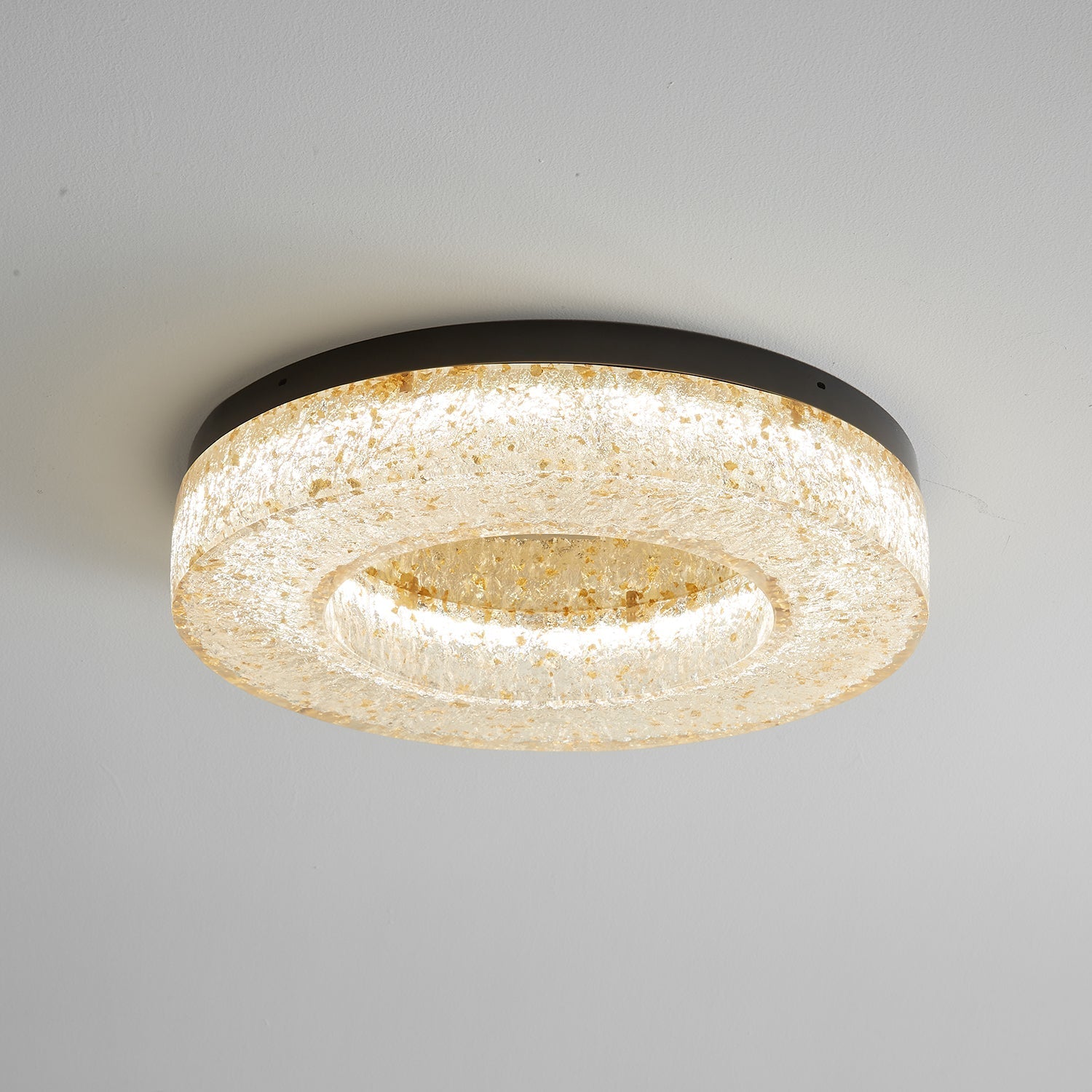 Dovira Ice Crack Circle Resin Ceiling Lamp-Neutral Decor