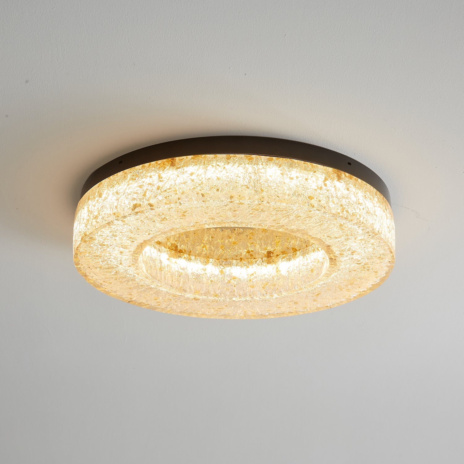 Dovira Ice Crack Circle Resin Ceiling Lamp-Neutral Decor