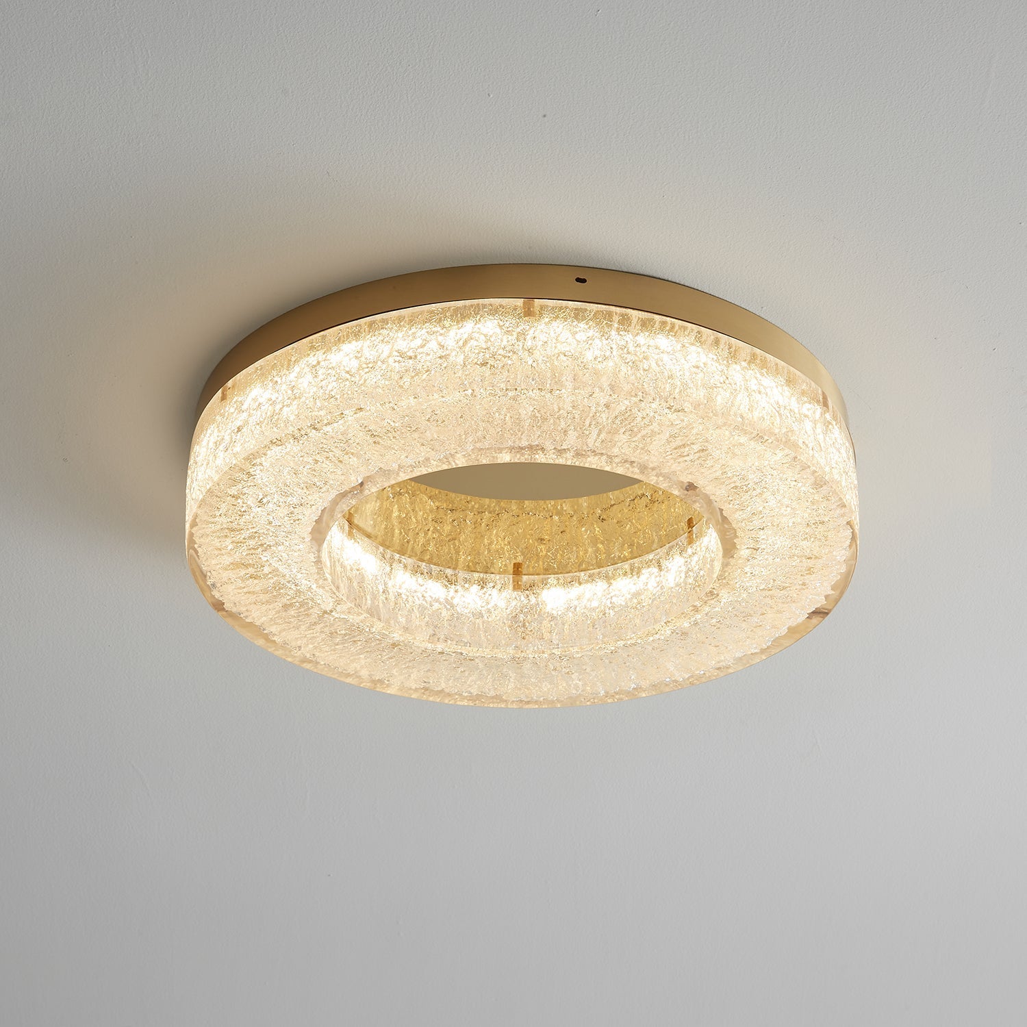 Dovira Ice Crack Circle Resin Ceiling Lamp-Neutral Decor