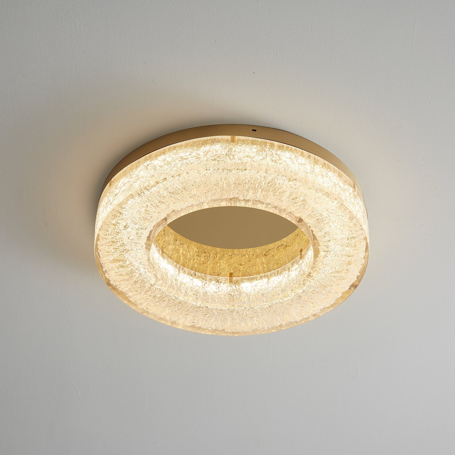 Dovira Ice Crack Circle Resin Ceiling Lamp-Neutral Decor