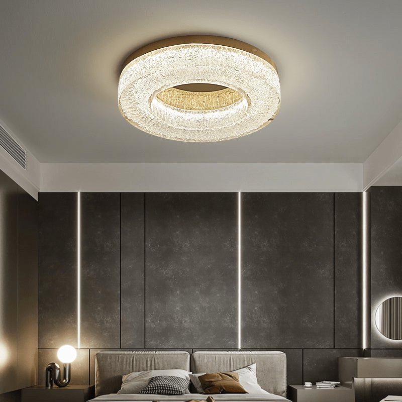 Dovira Ice Crack Circle Resin Ceiling Lamp-Neutral Decor