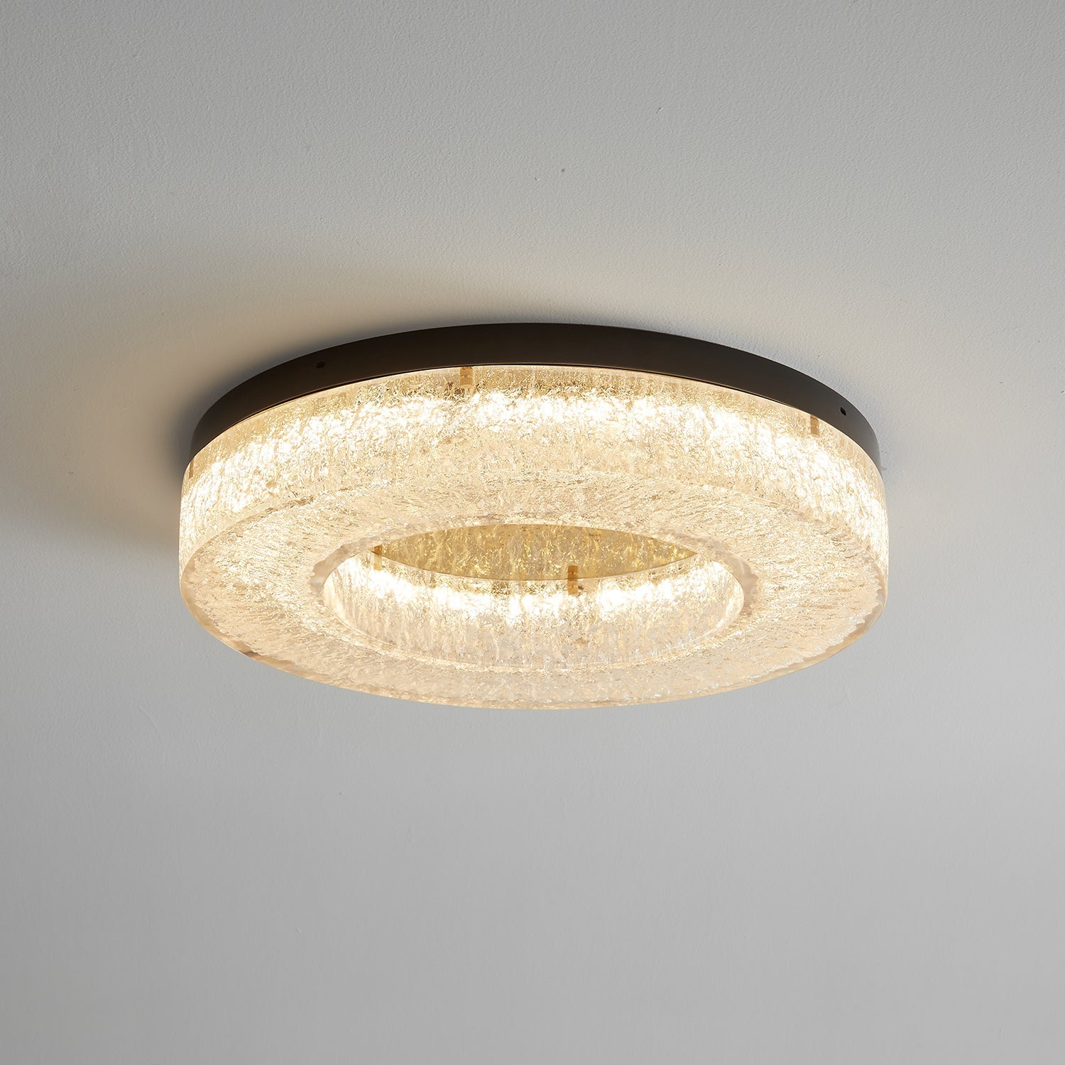 Dovira Ice Crack Circle Resin Ceiling Lamp-Neutral Decor
