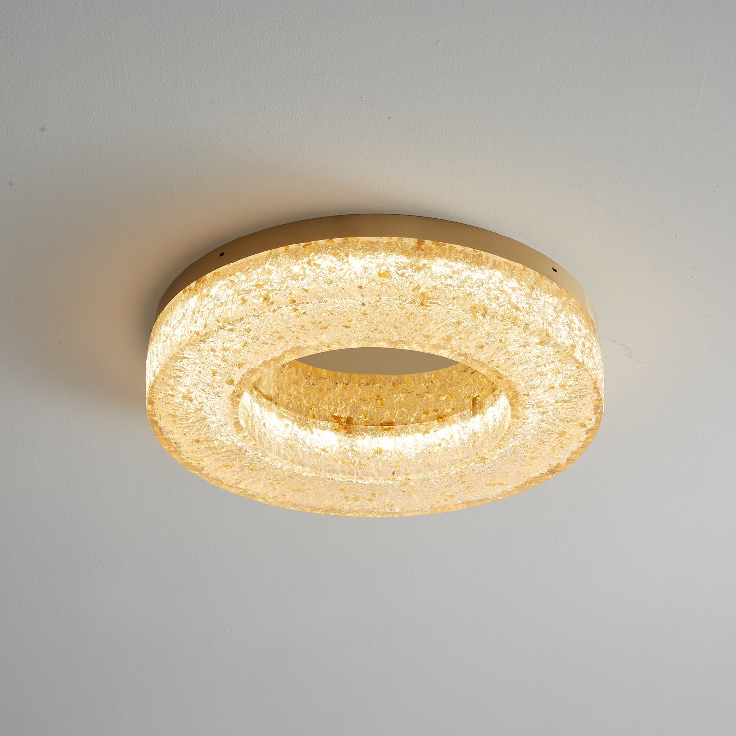 Dovira Ice Crack Circle Resin Ceiling Lamp-Neutral Decor
