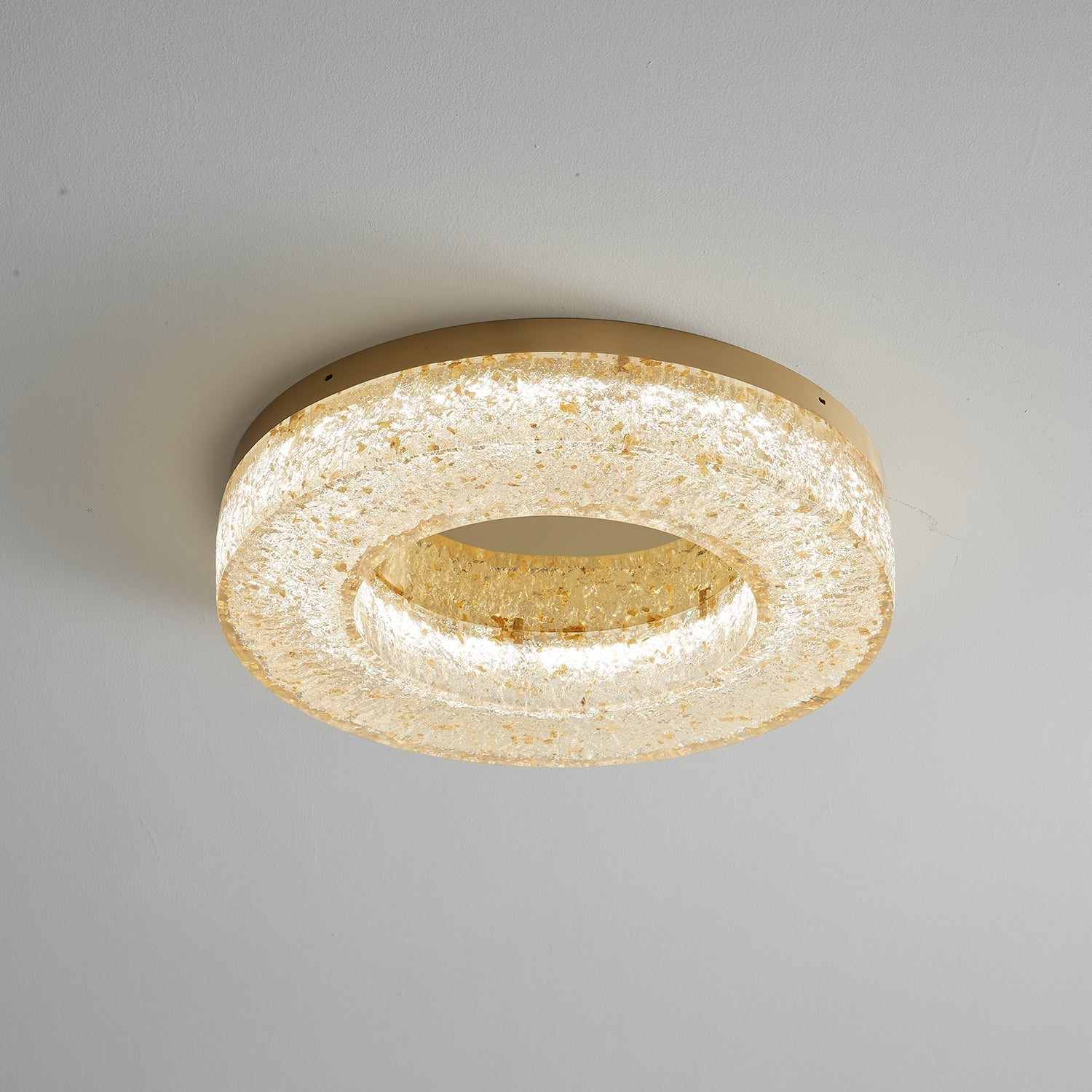 Dovira Ice Crack Circle Resin Ceiling Lamp-Neutral Decor