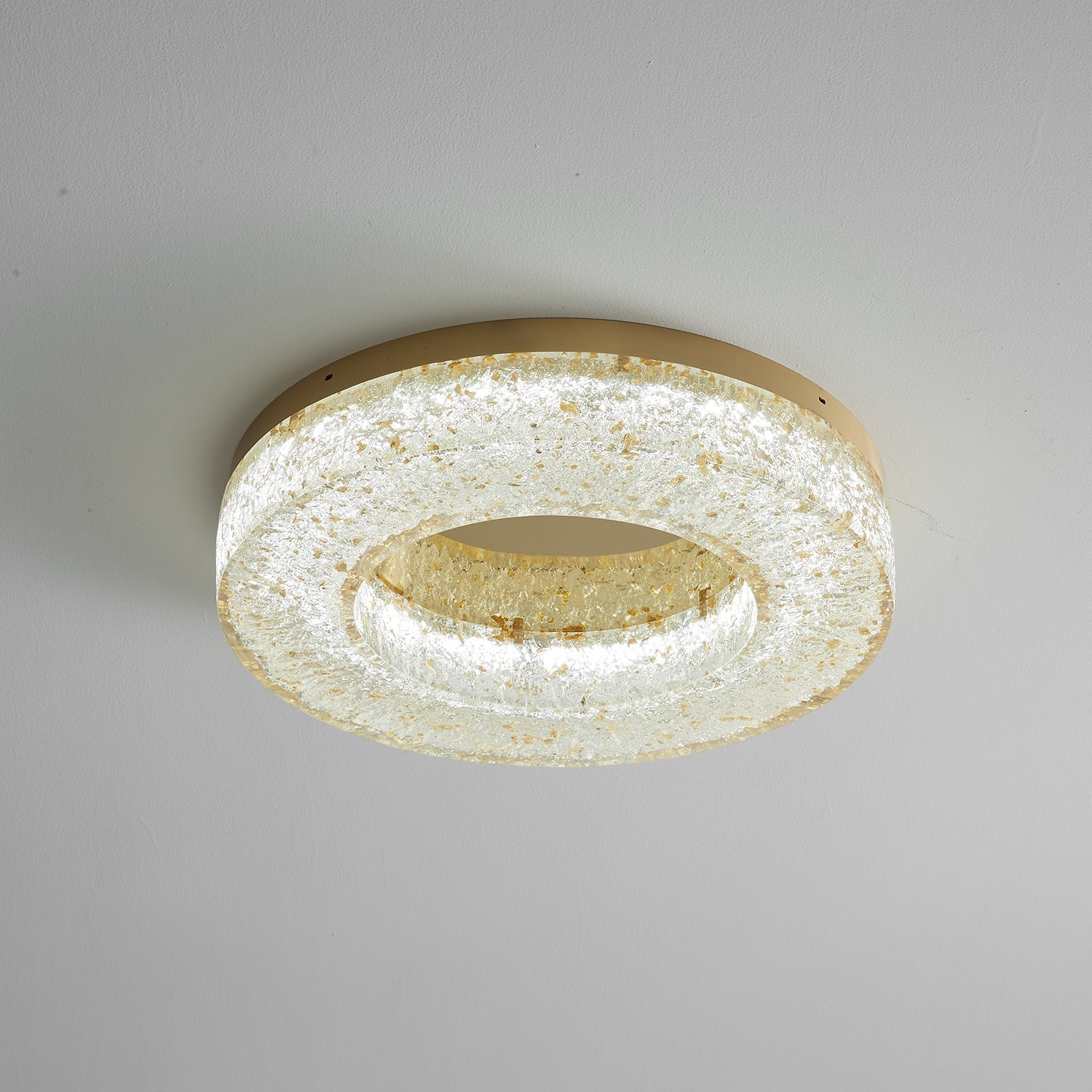 Dovira Ice Crack Circle Resin Ceiling Lamp-Neutral Decor