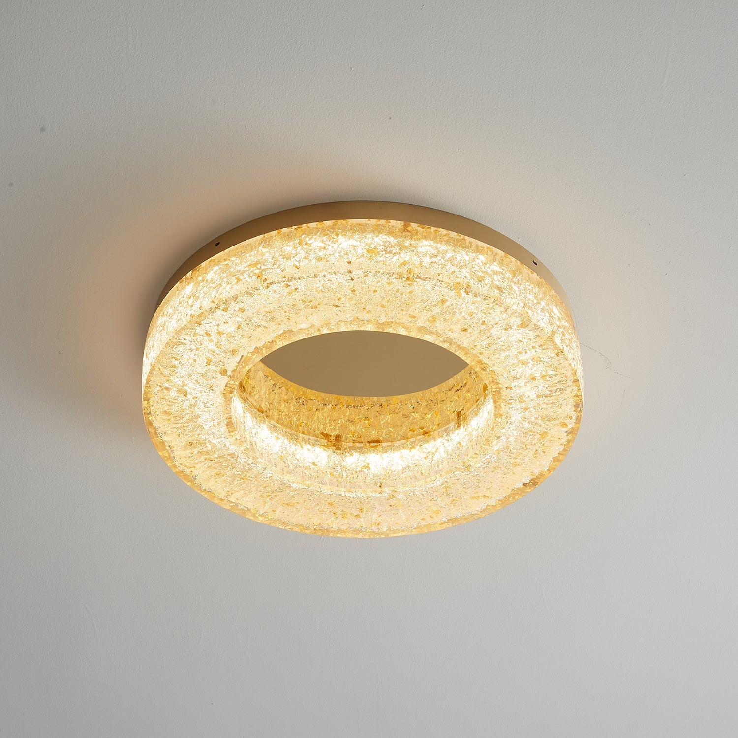 Dovira Ice Crack Circle Resin Ceiling Lamp-Neutral Decor