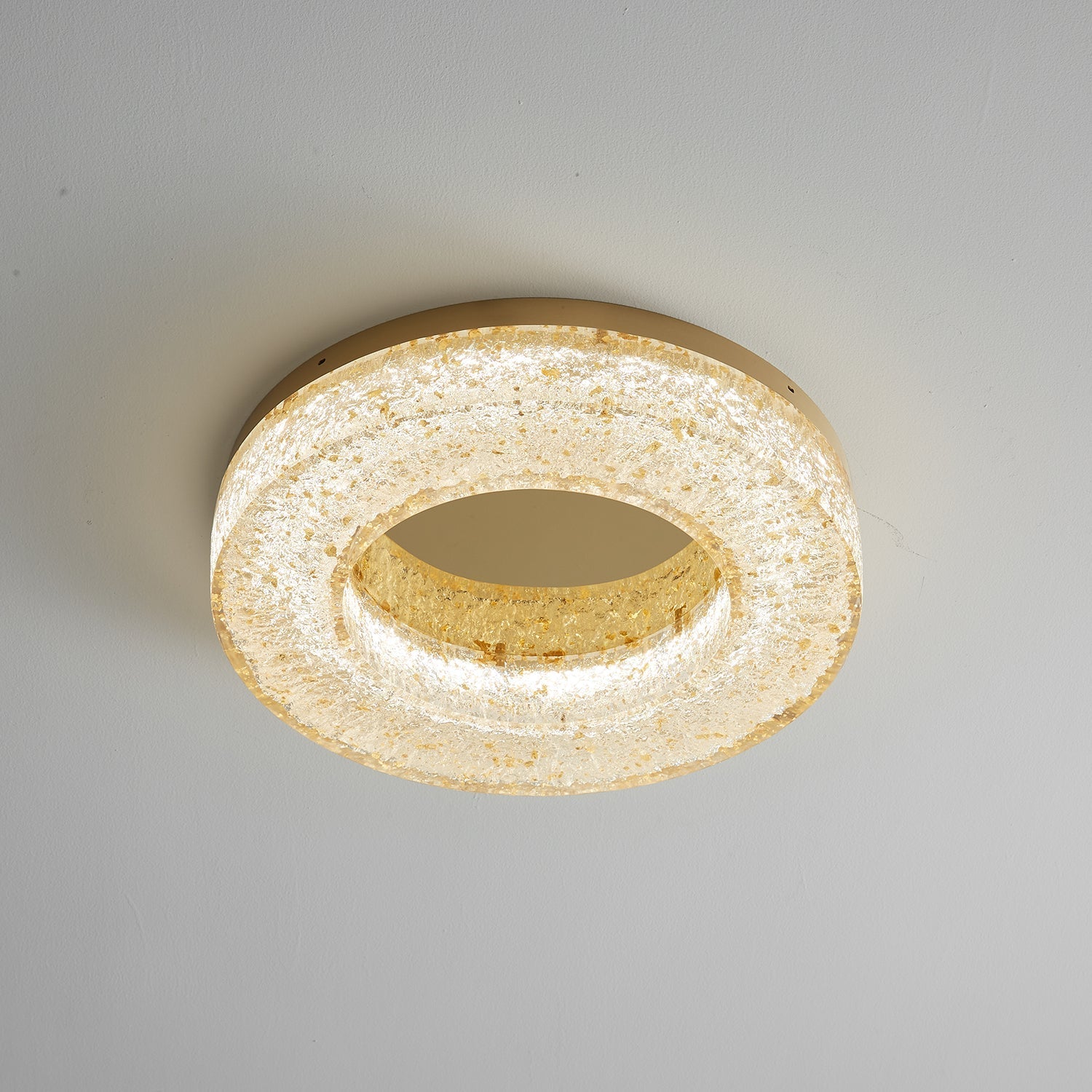 Dovira Ice Crack Circle Resin Ceiling Lamp-Neutral Decor
