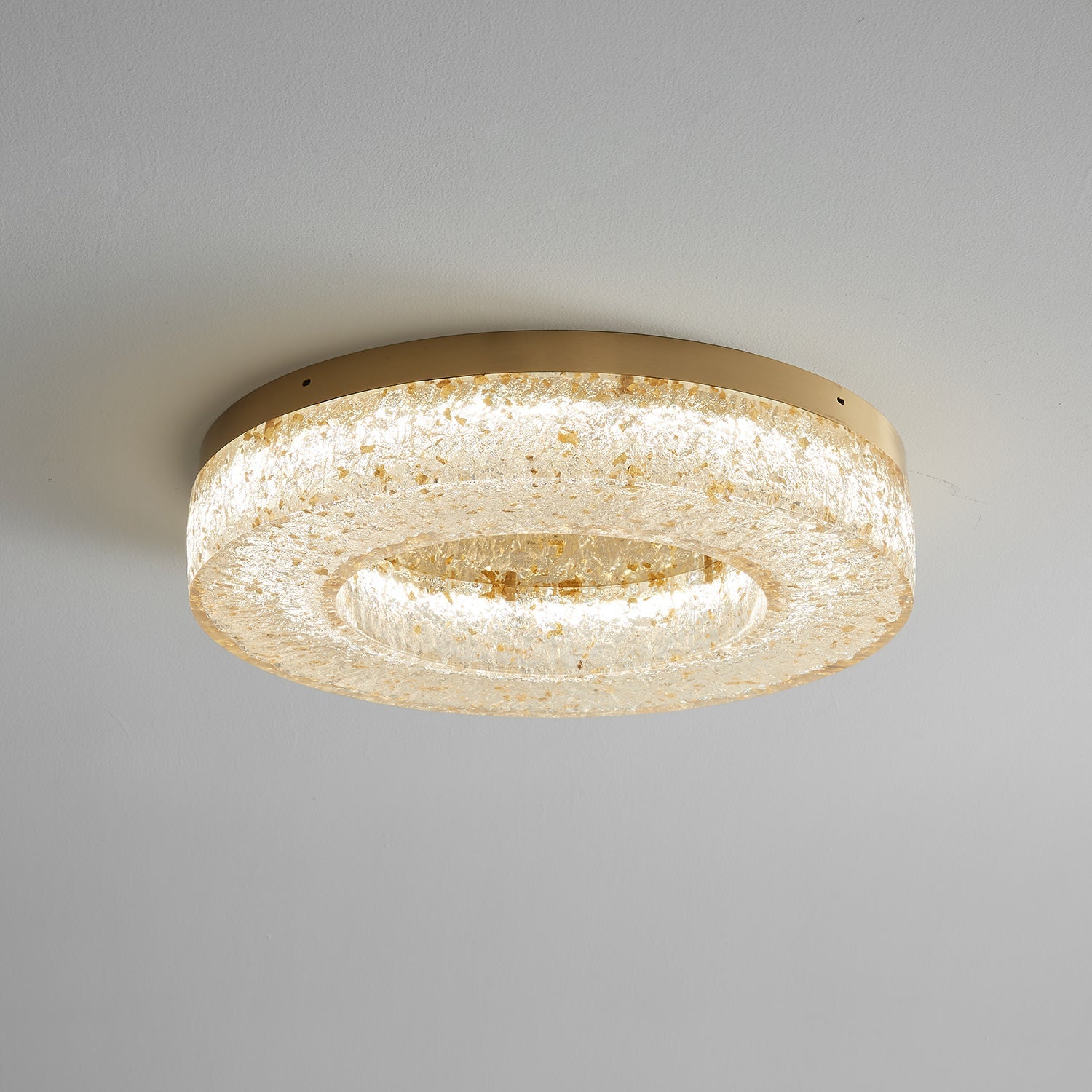 Dovira Ice Crack Circle Resin Ceiling Lamp-Neutral Decor