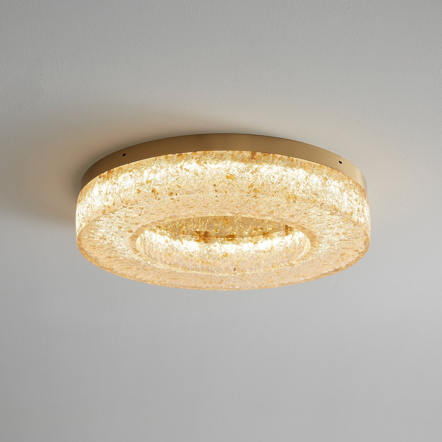 Dovira Ice Crack Circle Resin Ceiling Lamp-Neutral Decor