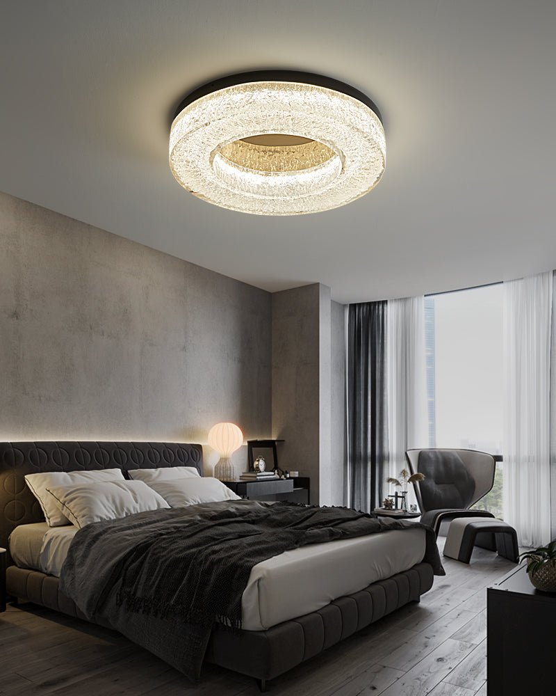 Dovira Ice Crack Circle Resin Ceiling Lamp-Neutral Decor