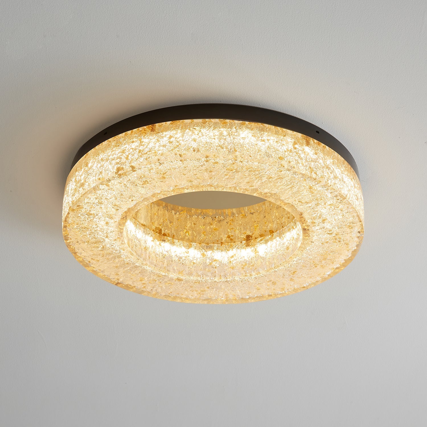 Dovira Ice Crack Circle Resin Ceiling Lamp-Neutral Decor