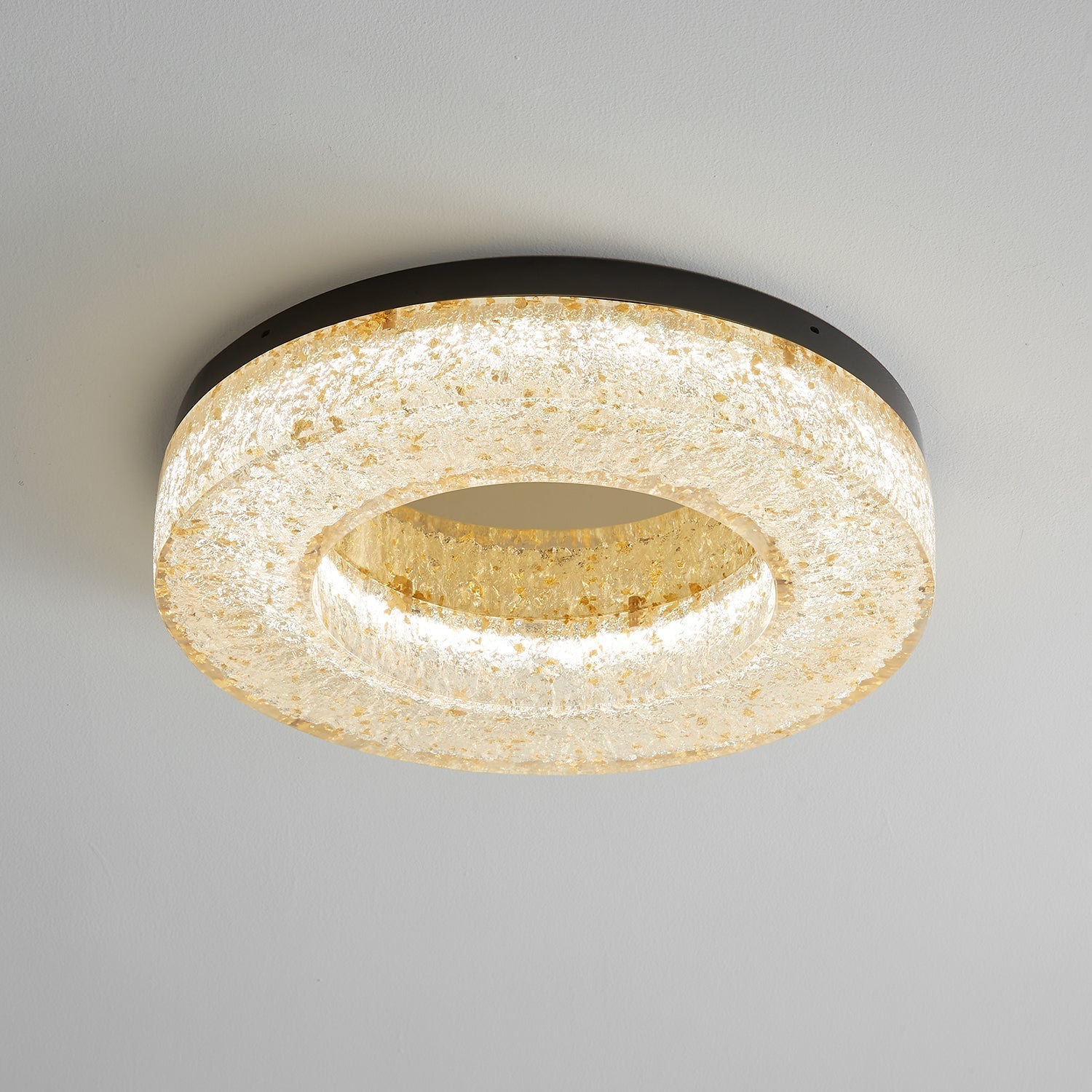 Dovira Ice Crack Circle Resin Ceiling Lamp-Neutral Decor