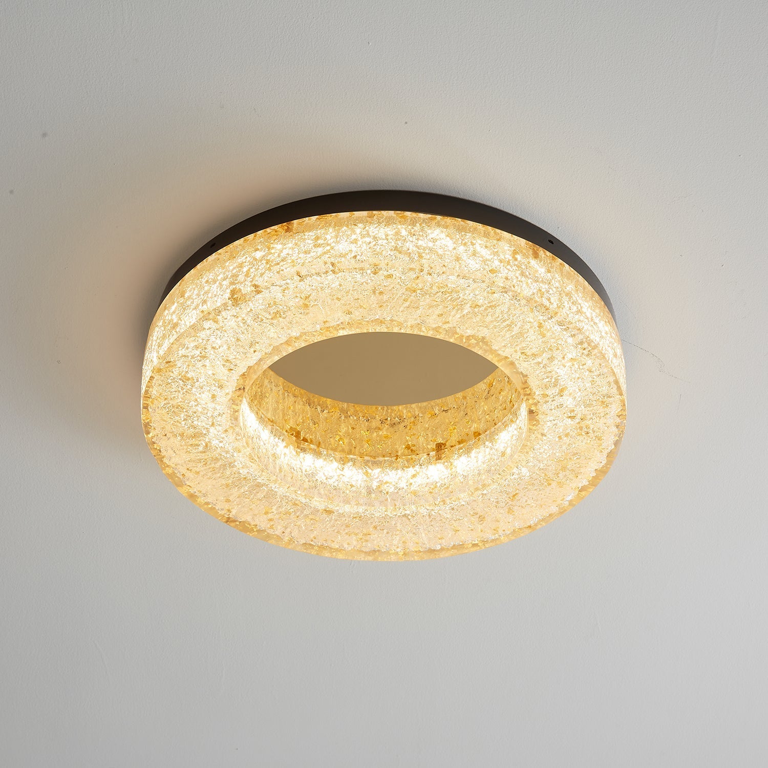 Dovira Ice Crack Circle Resin Ceiling Lamp-Neutral Decor