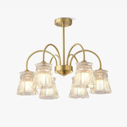 Rostor Chandelier Crystal Glass Gold Midcentury-Neutral Decor