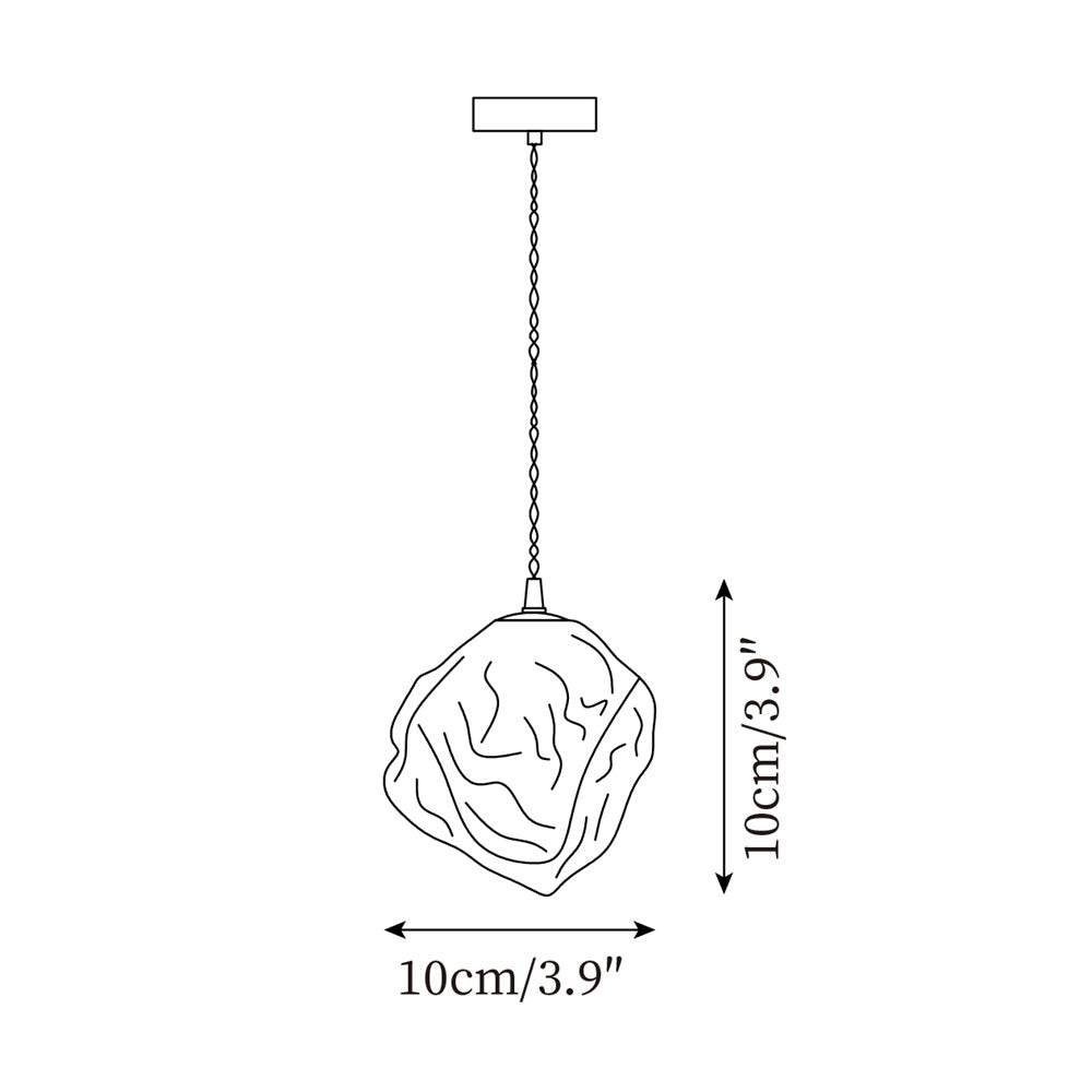 Pendant Light Walnut Wood Glass Cube
