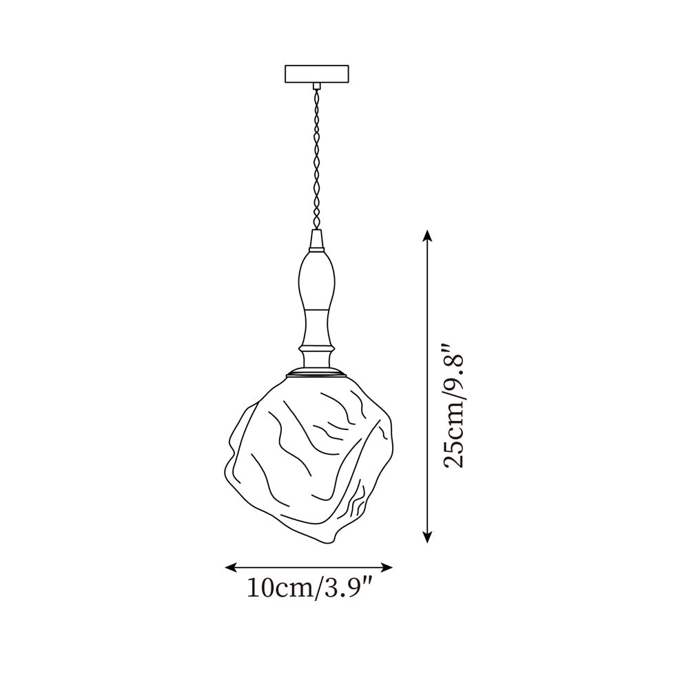 Pendant Light Walnut Wood Glass Cube