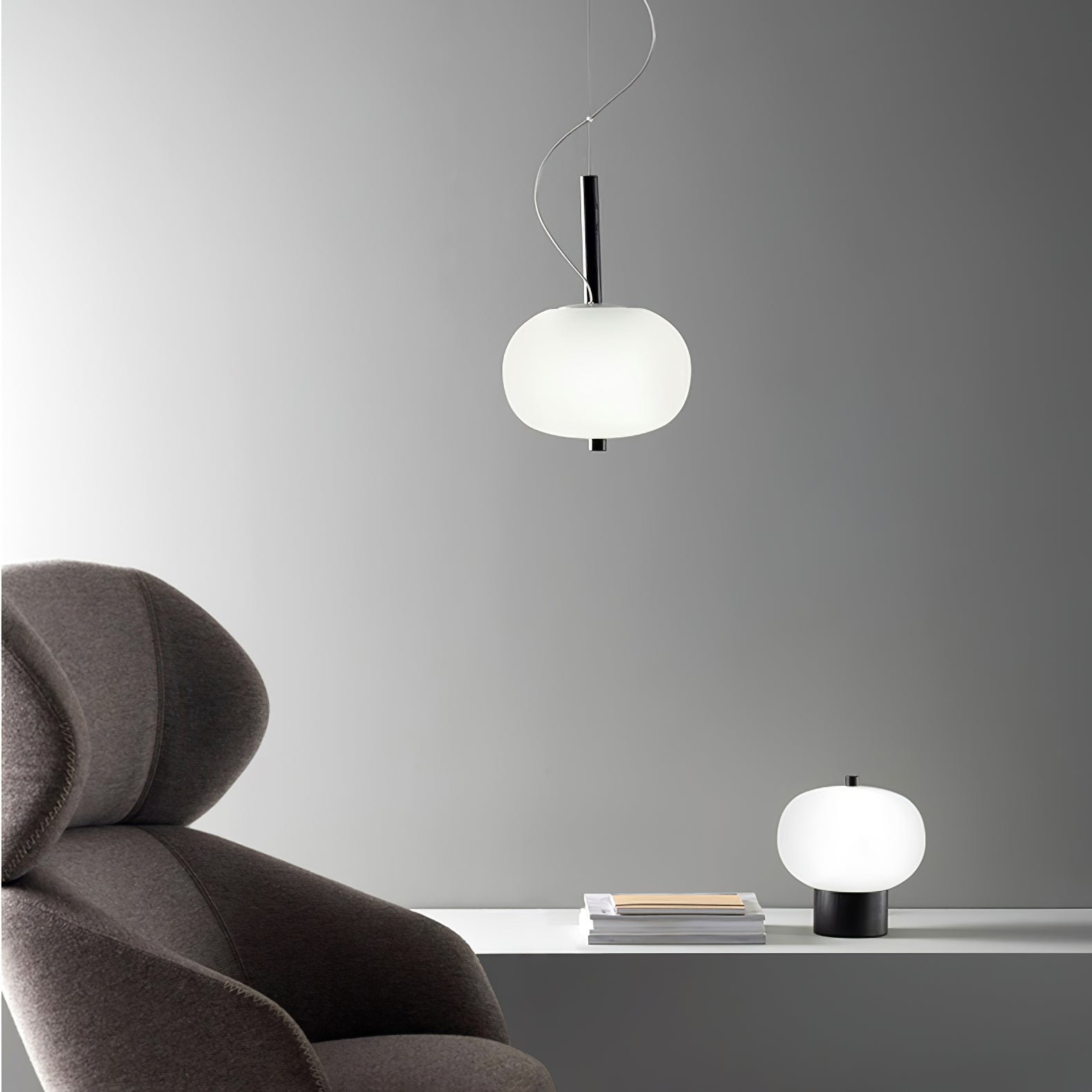 Duality Modern Glass Pendant Light-Neutral Decor