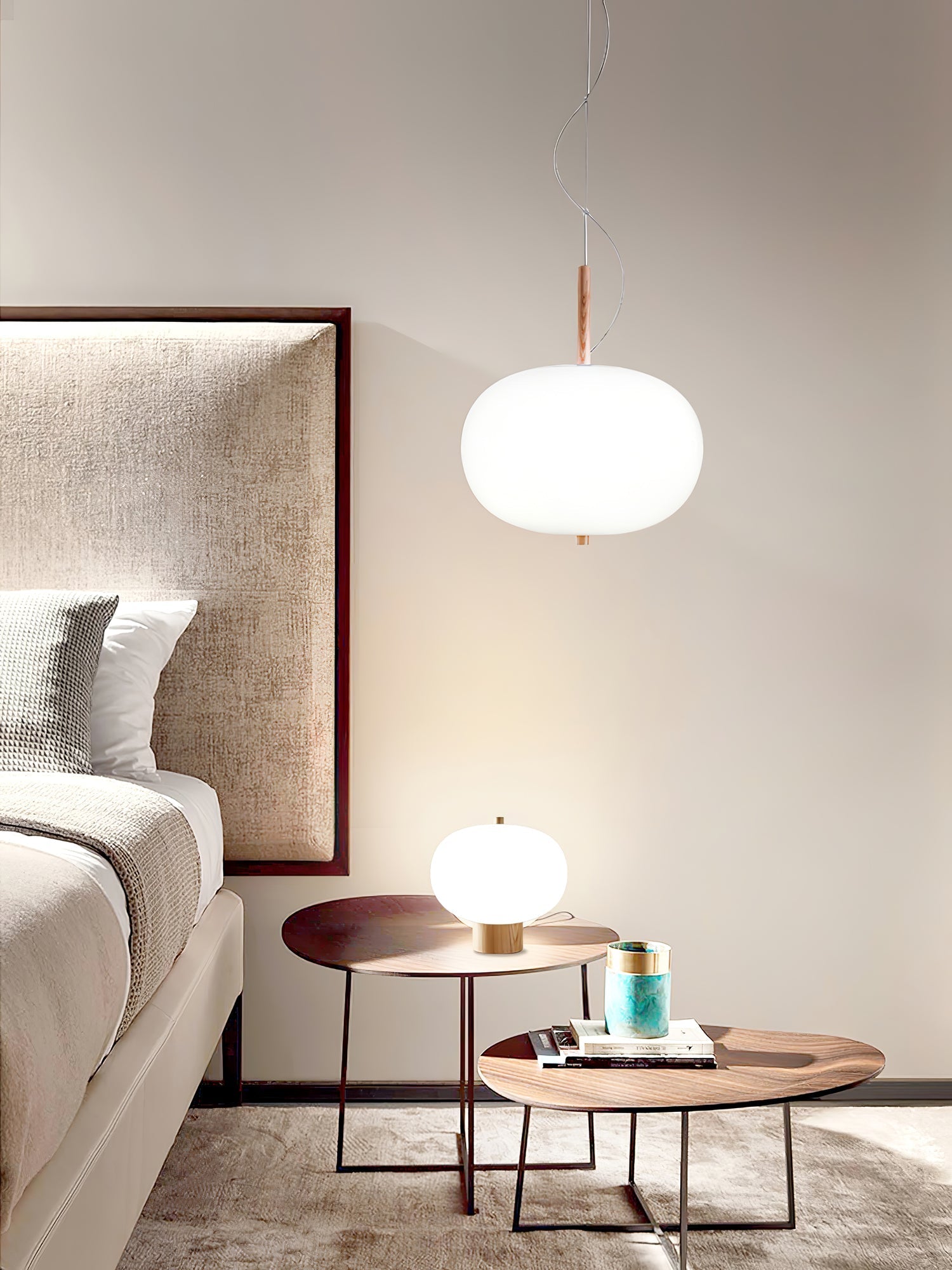 Duality Modern Glass Pendant Light-Neutral Decor
