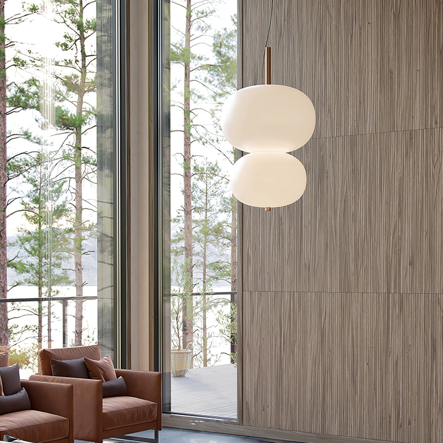 Duality Modern Glass Pendant Light-Neutral Decor