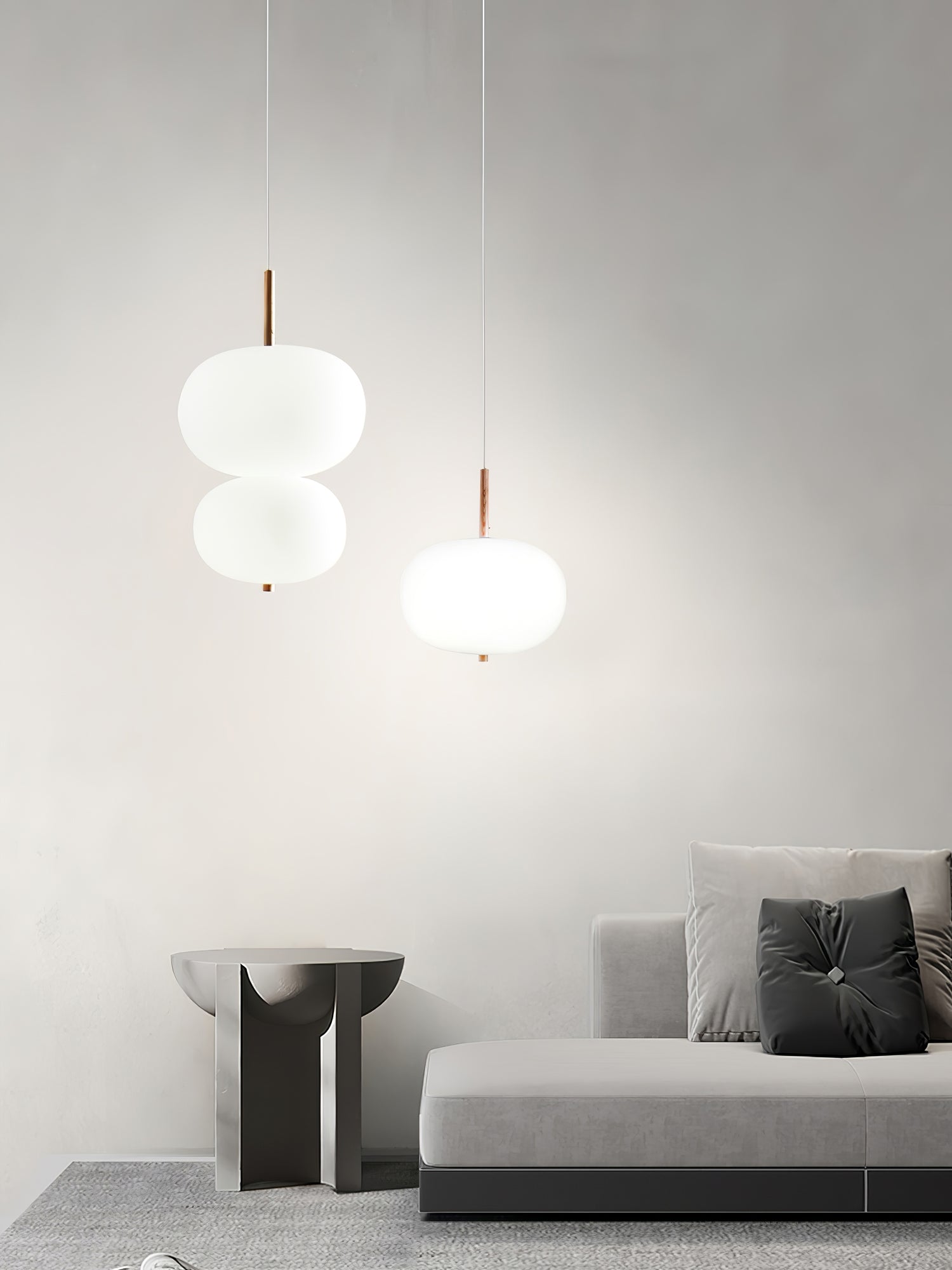 Duality Modern Glass Pendant Light-Neutral Decor