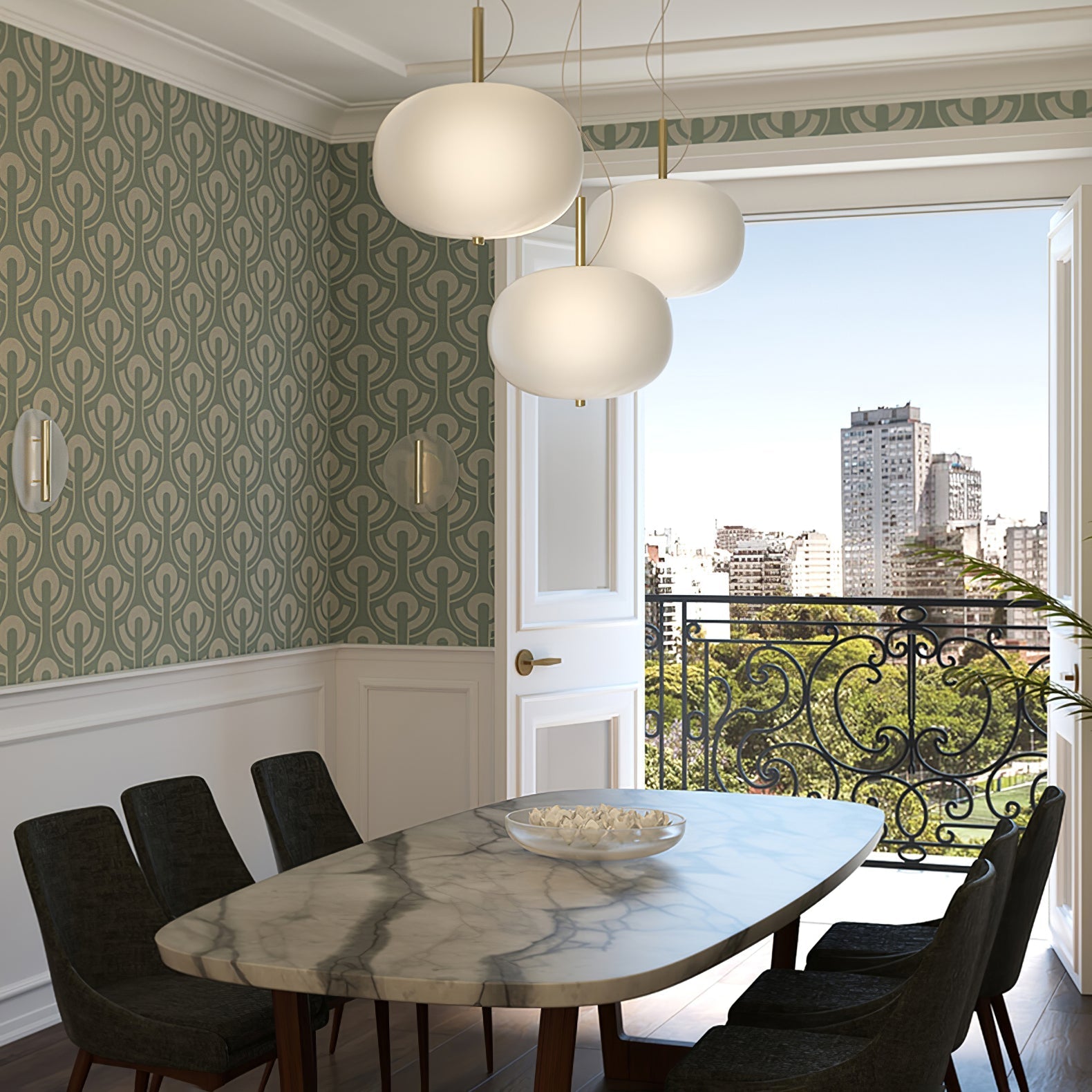 Duality Modern Glass Pendant Light-Neutral Decor