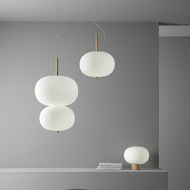 Duality Modern Glass Pendant Light-Neutral Decor