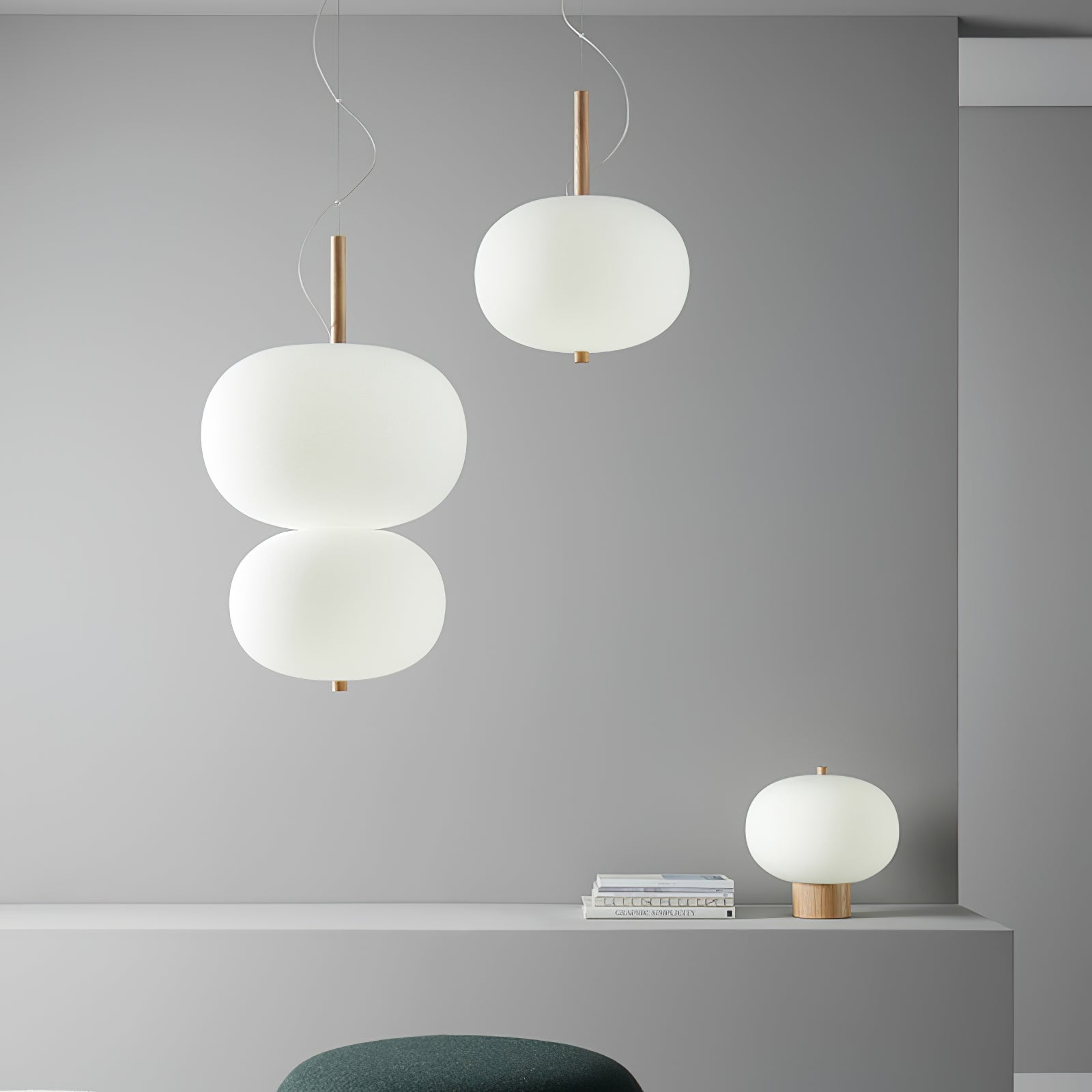 Duality Modern Glass Pendant Light-Neutral Decor