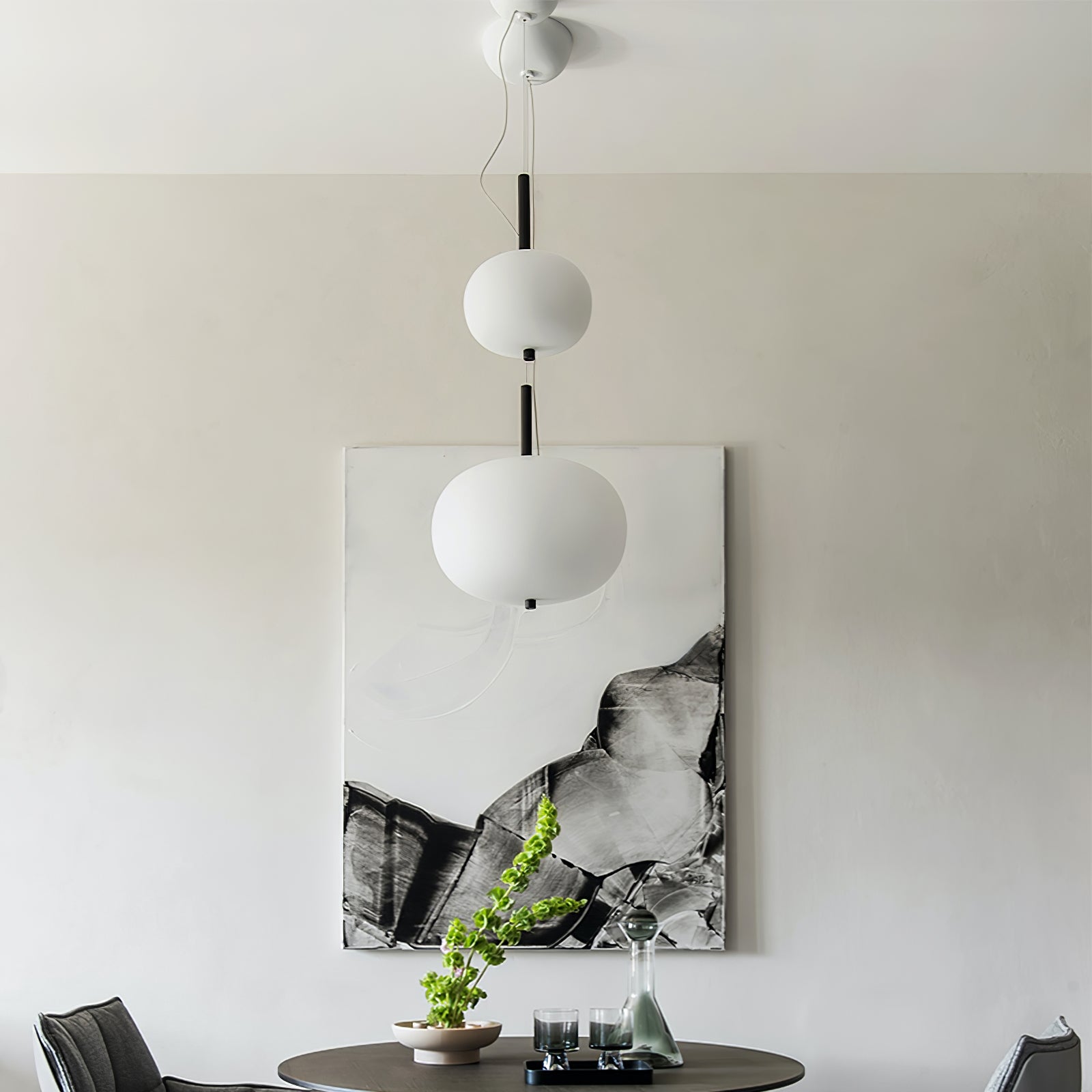 Duality Modern Glass Pendant Light-Neutral Decor