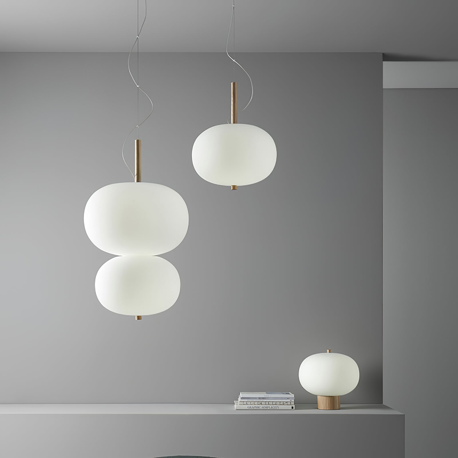 Duality Modern Glass Pendant Light-Neutral Decor
