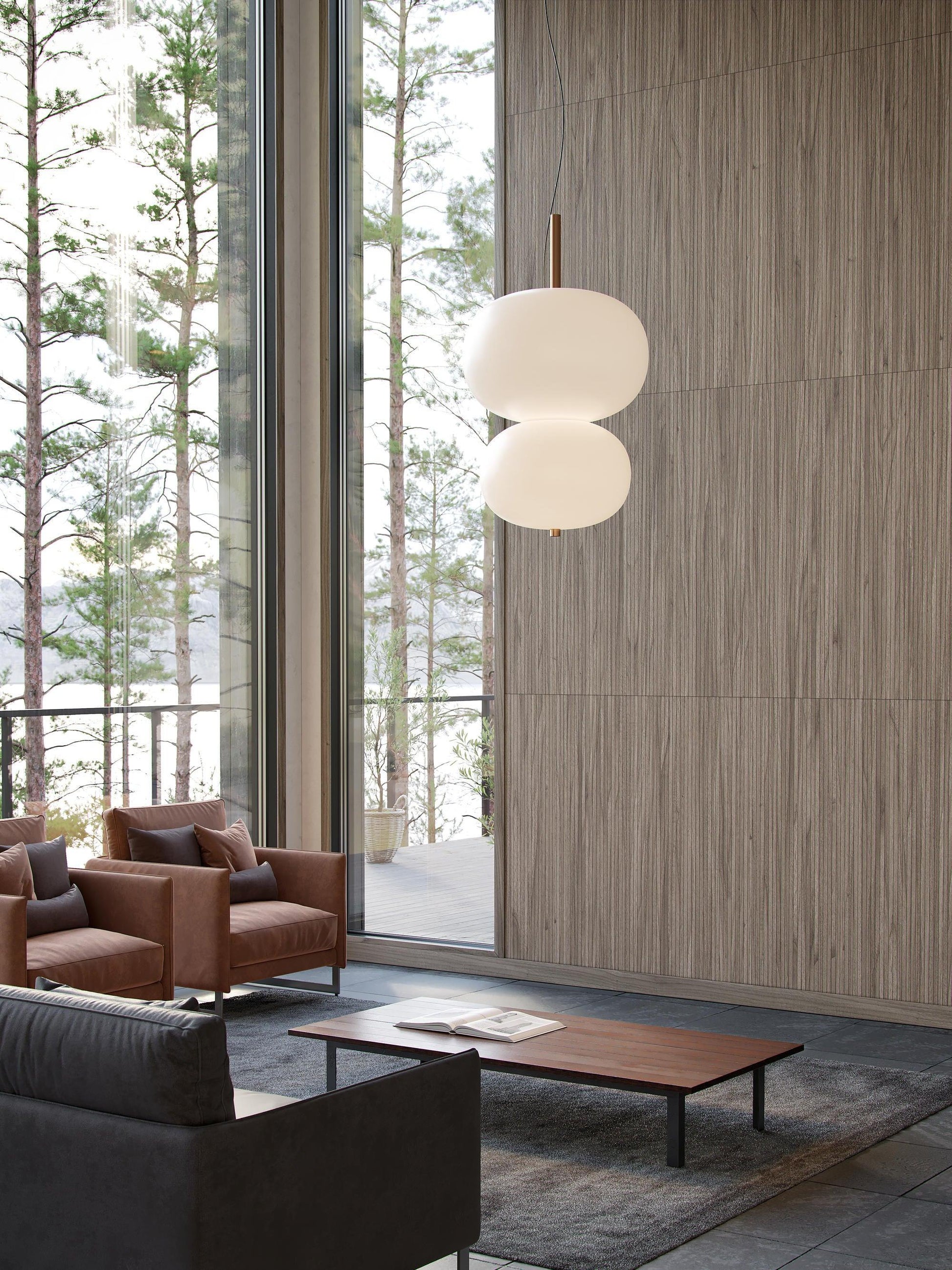 Duality Modern Glass Pendant Light-Neutral Decor