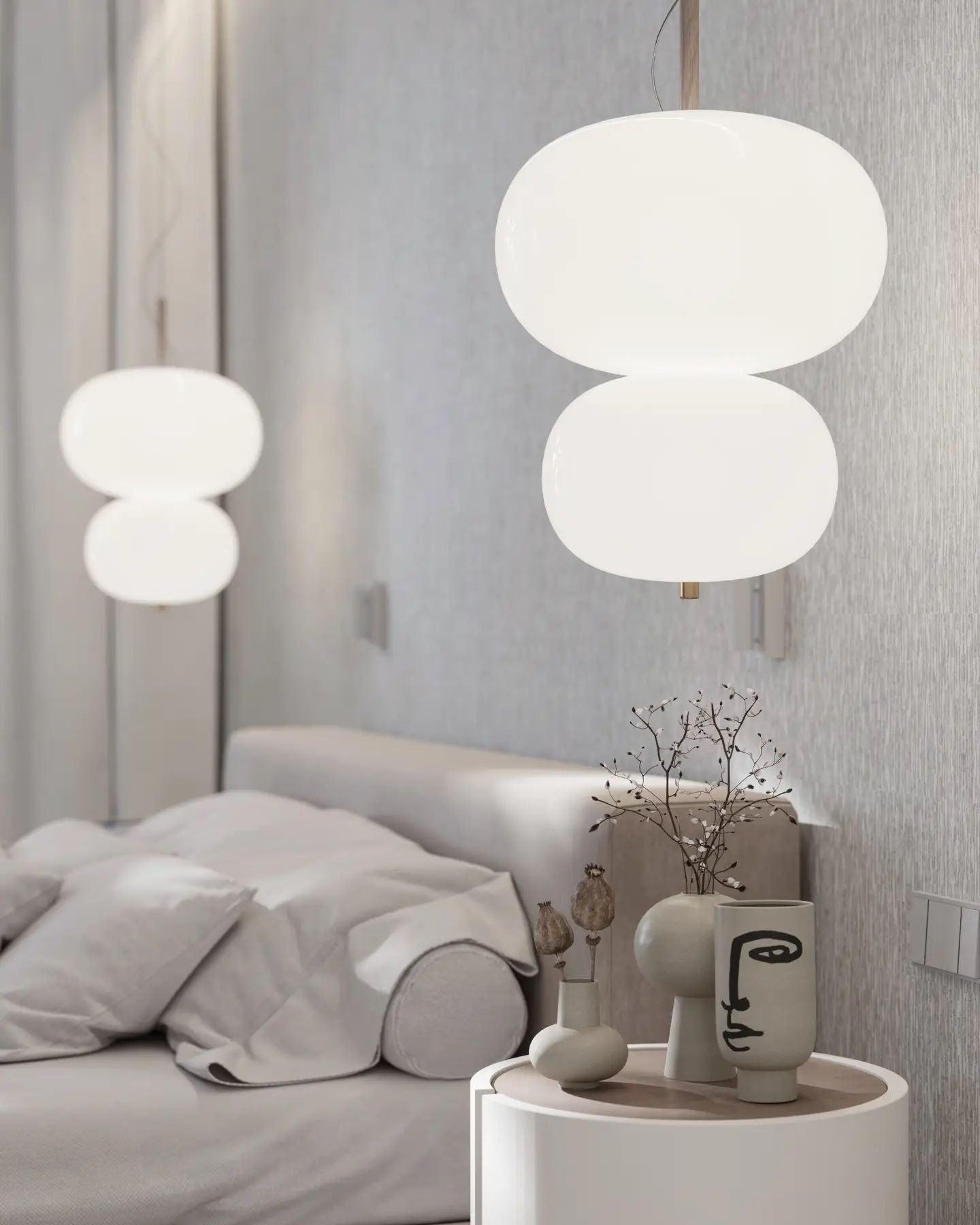 Duality Modern Glass Pendant Light-Neutral Decor