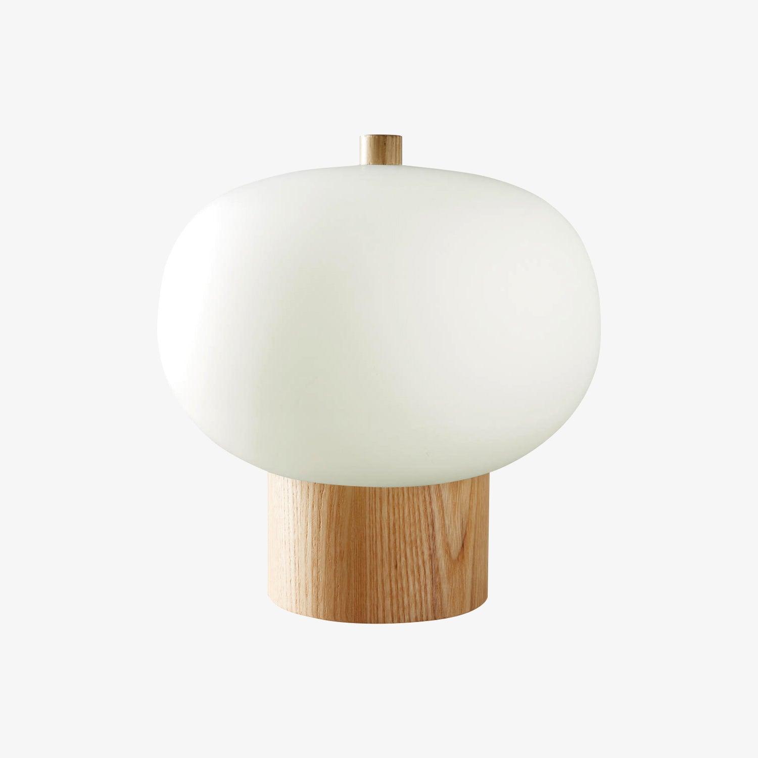 Jaldes Wood & Glass Table Lamp-Neutral Decor