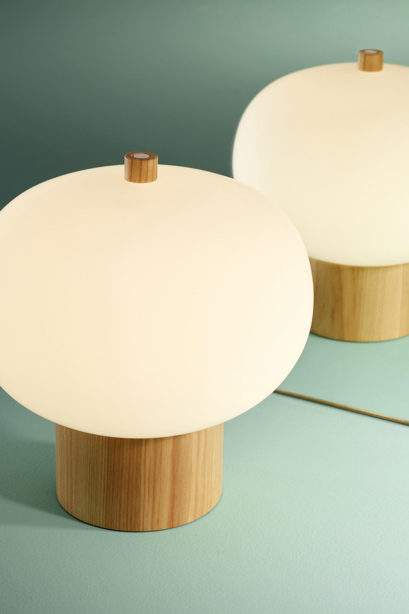Jaldes Wood & Glass Table Lamp-Neutral Decor