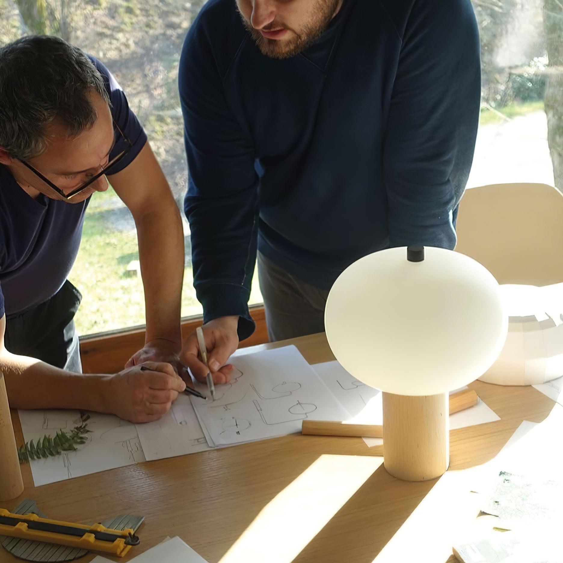 Jaldes Wood & Glass Table Lamp-Neutral Decor