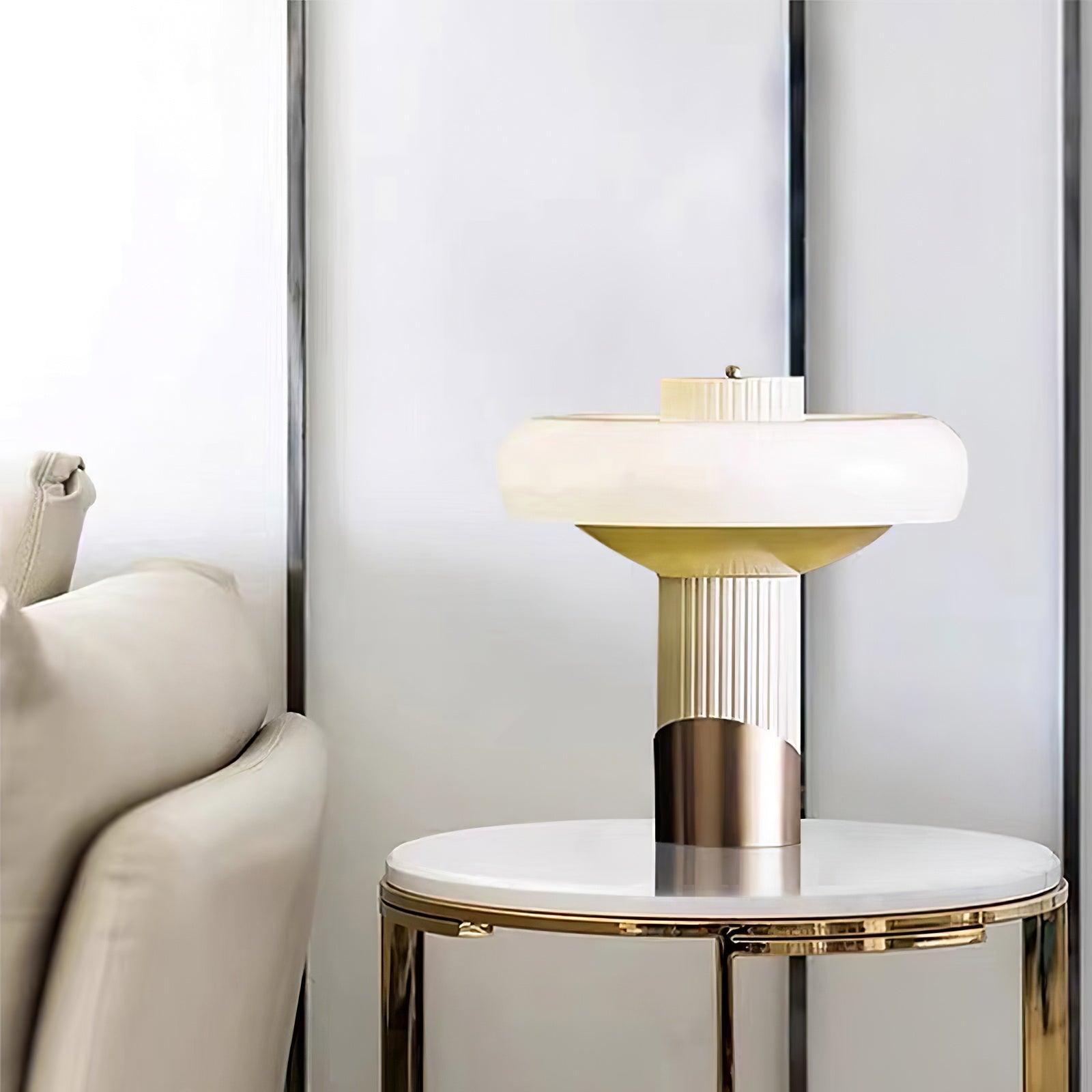 Aurelia Contemporary Glass Table lamp-Neutral Decor