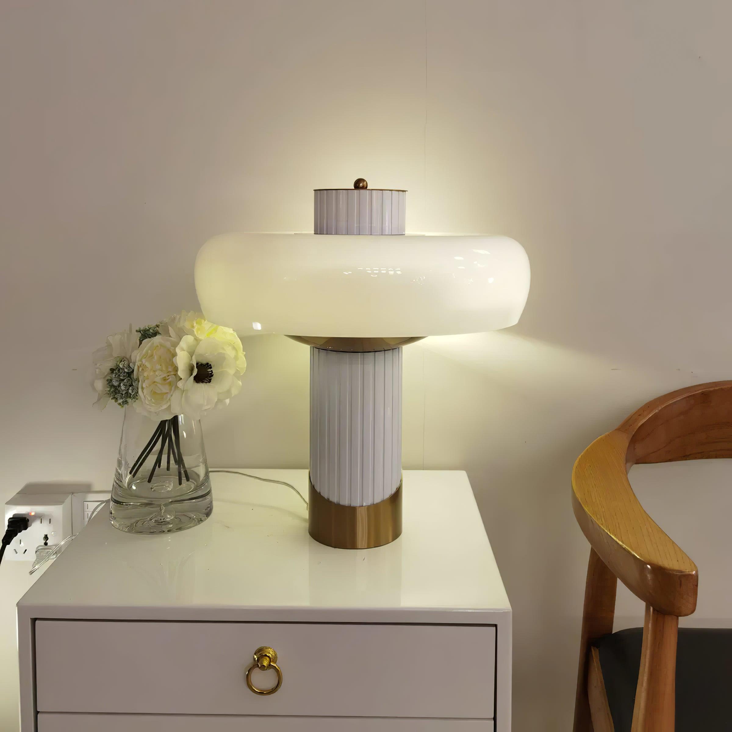 Aurelia Contemporary Glass Table lamp-Neutral Decor