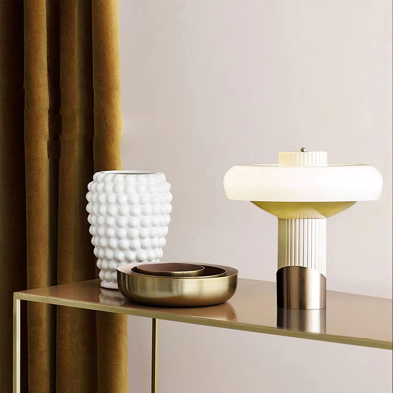 Aurelia Contemporary Glass Table lamp-Neutral Decor