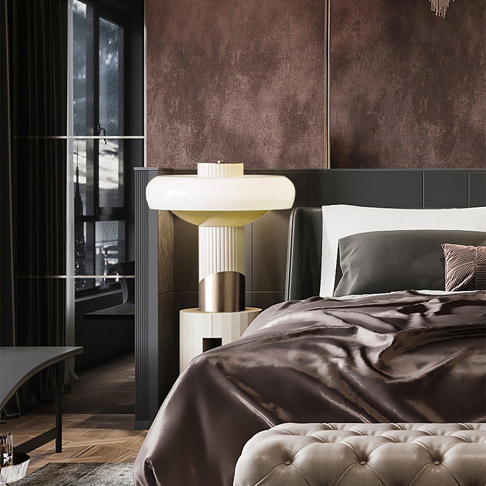 Aurelia Contemporary Glass Table lamp-Neutral Decor