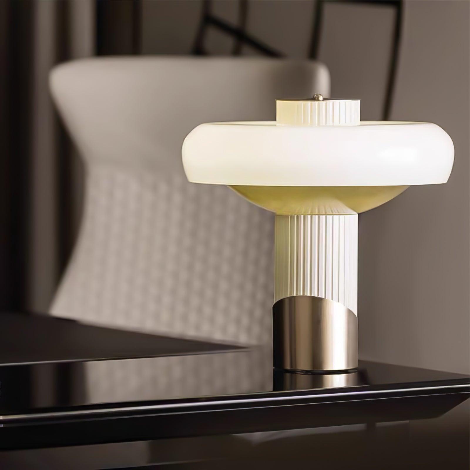 Aurelia Contemporary Glass Table lamp-Neutral Decor