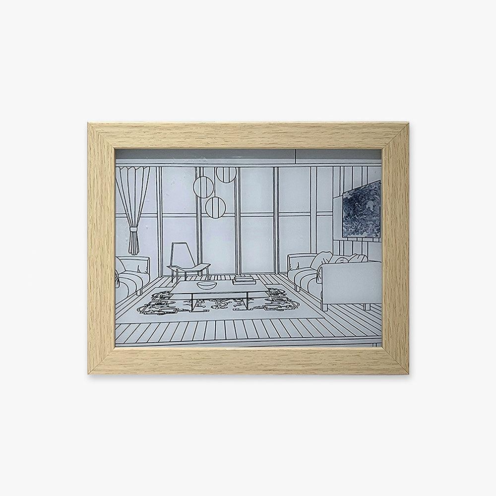 Olrine Illuminated Bedside Art Wood Wall lamp-Neutral Decor