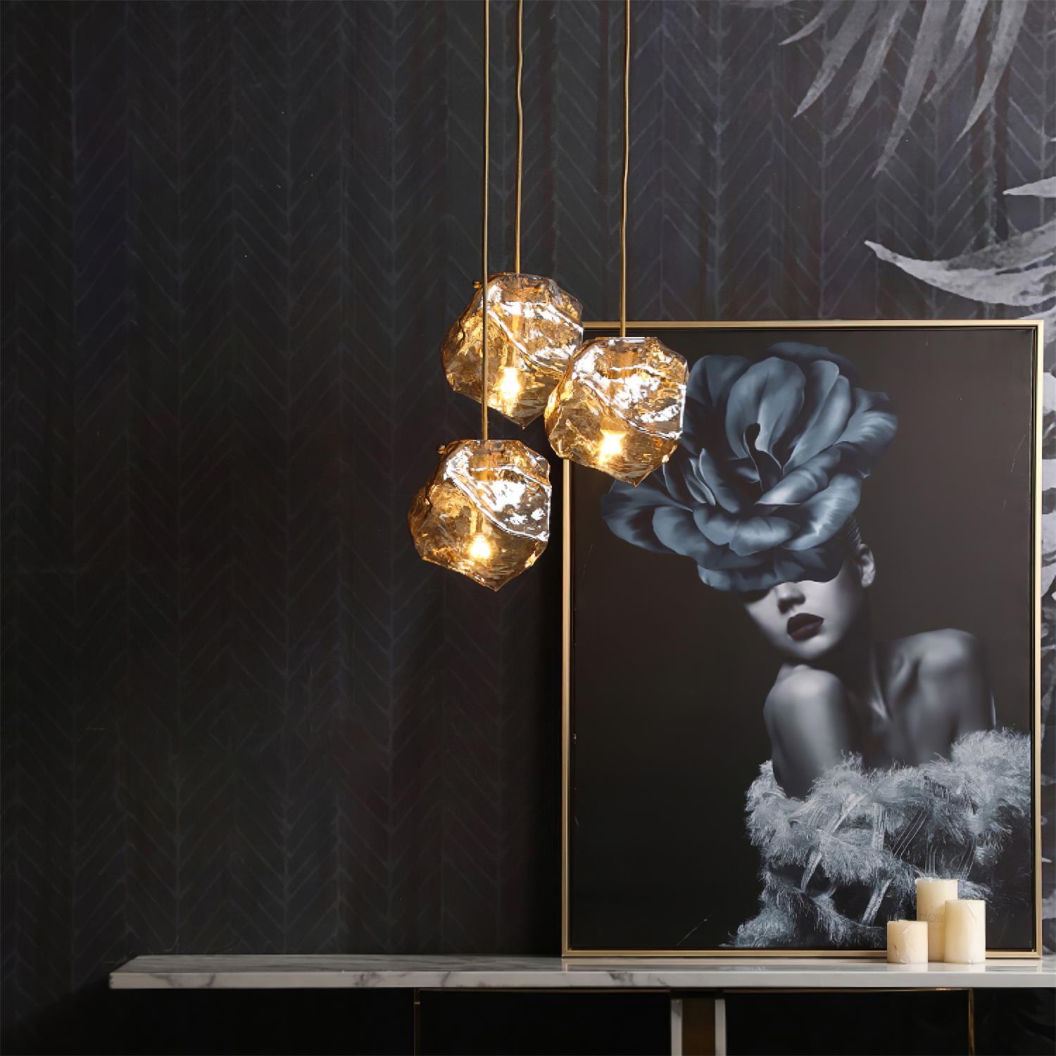 Kixu Brass Luxurious Pendant Lamp-Neutral Decor