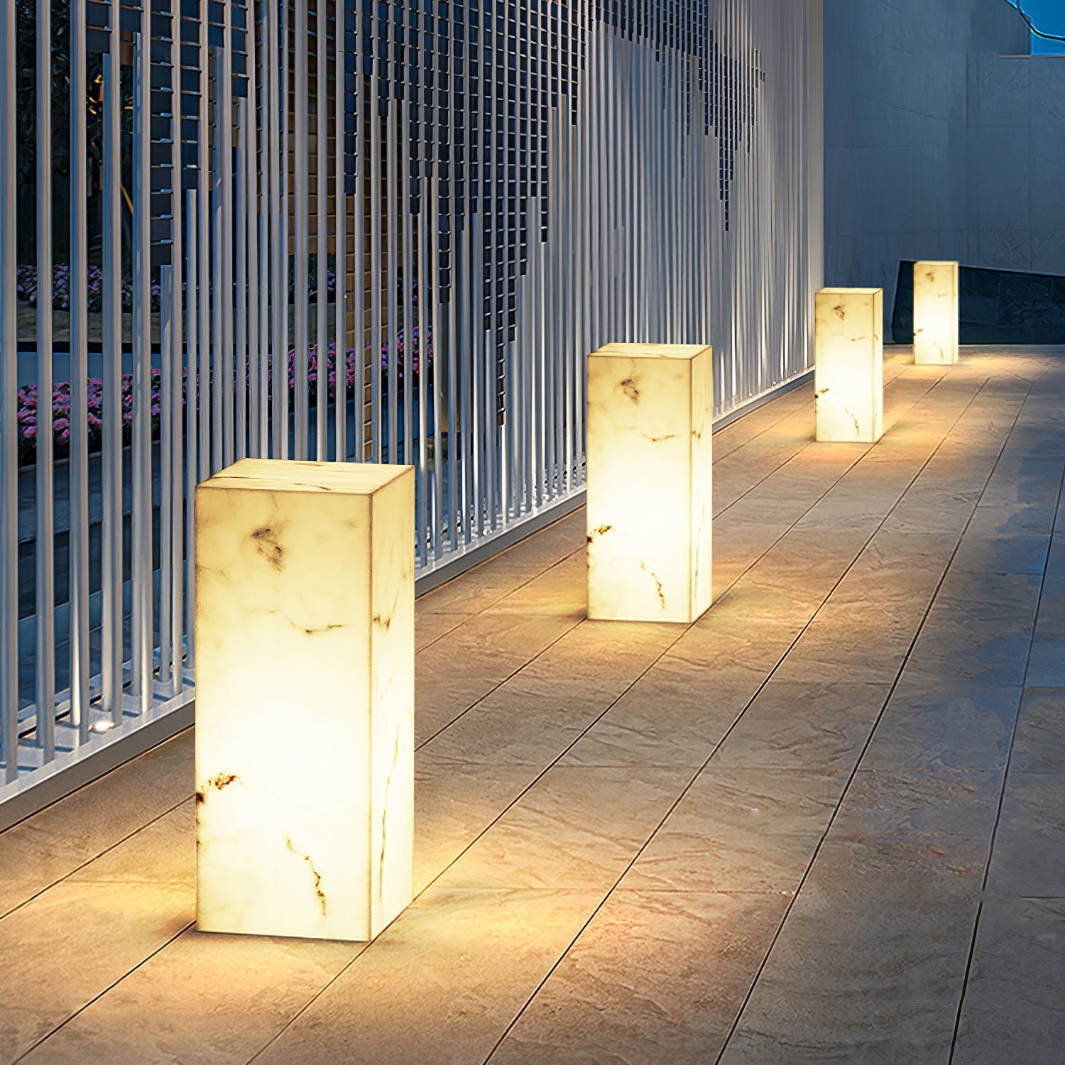 Ardorion Modern Minimalist Cube Marble Outdoor Light-Neutral Decor