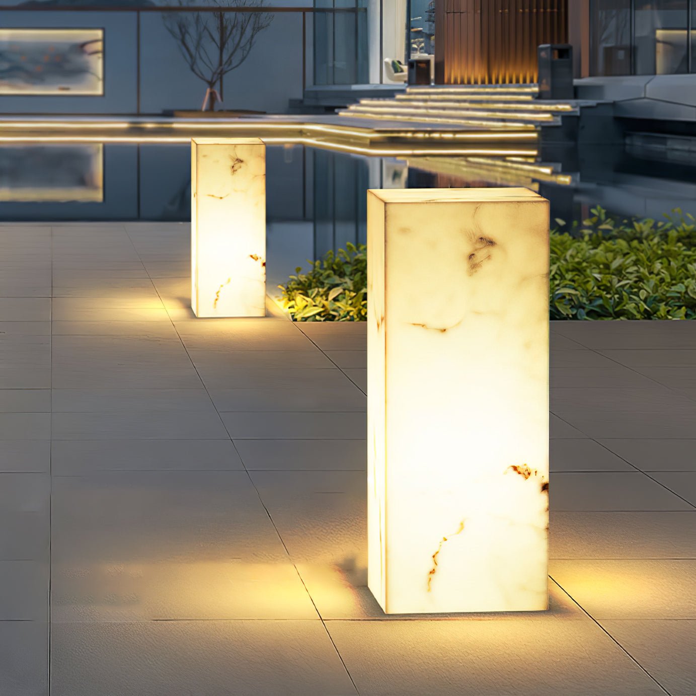 Ardorion Modern Minimalist Cube Marble Outdoor Light-Neutral Decor