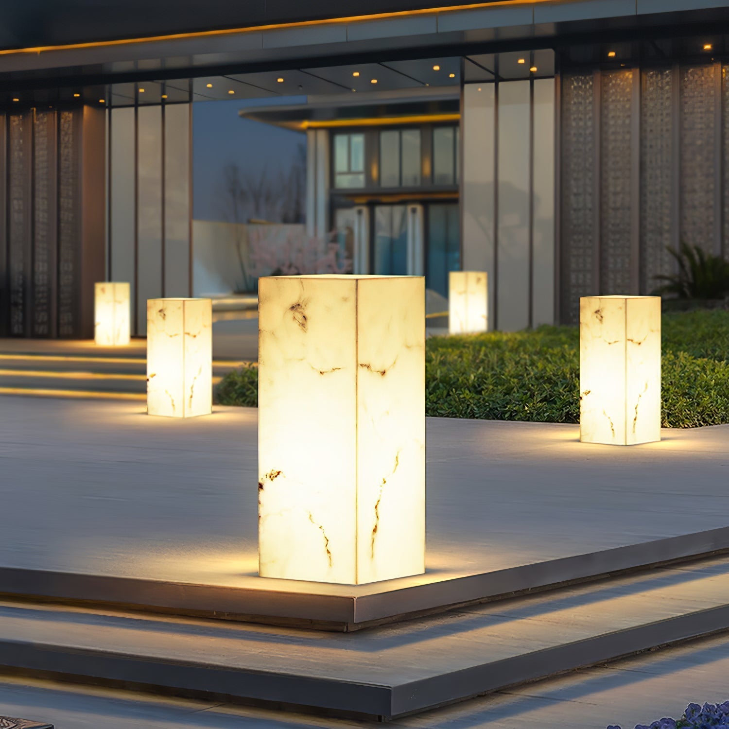 Ardorion Modern Minimalist Cube Marble Outdoor Light-Neutral Decor