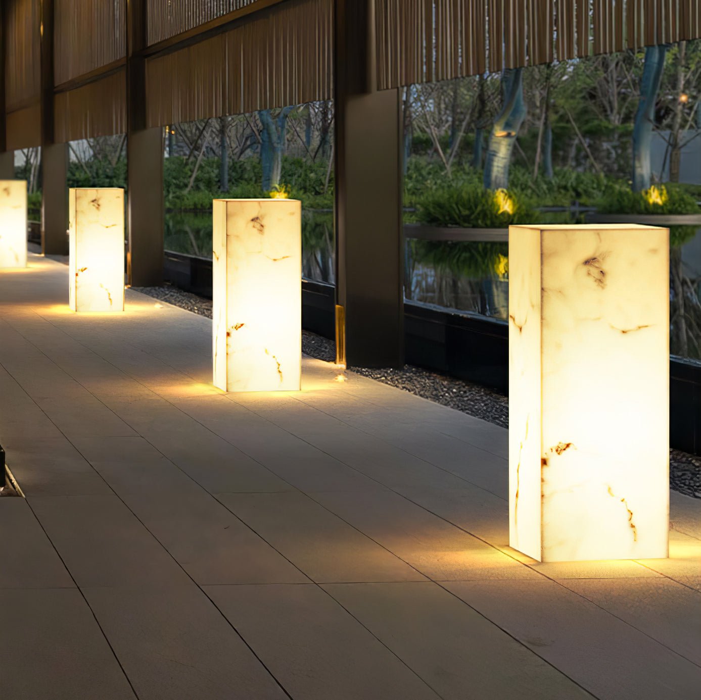 Ardorion Modern Minimalist Cube Marble Outdoor Light-Neutral Decor